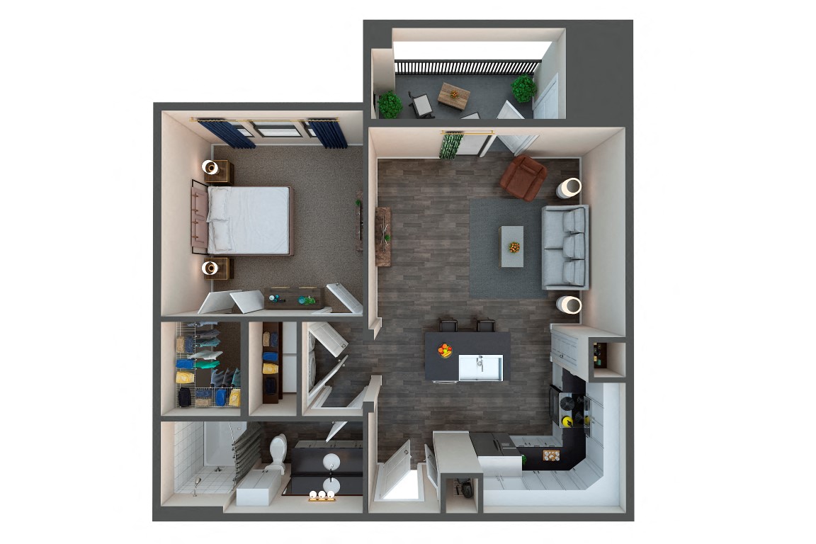 Floor plan layout diagram for 1B