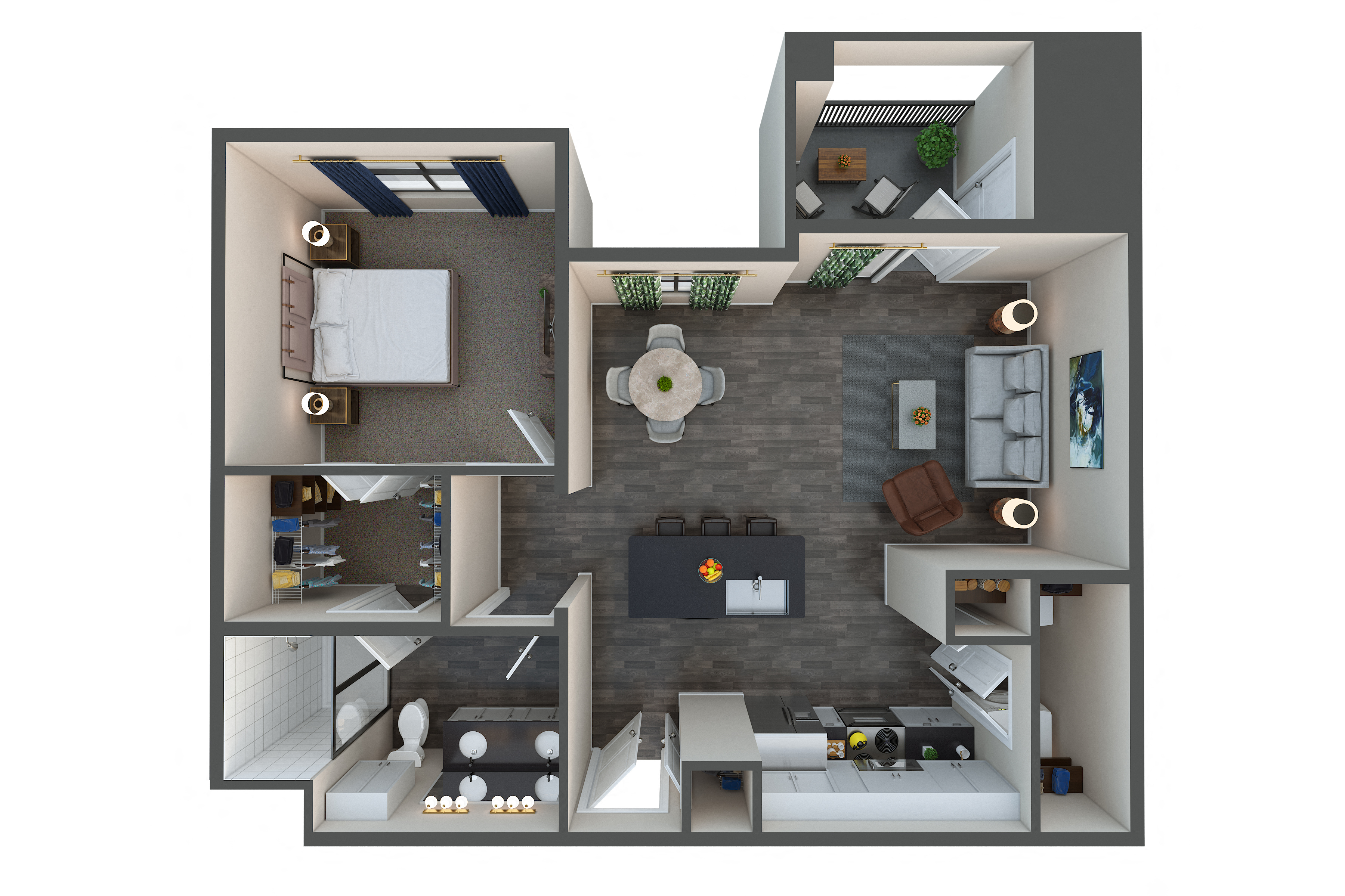 Floor plan layout diagram for 1C