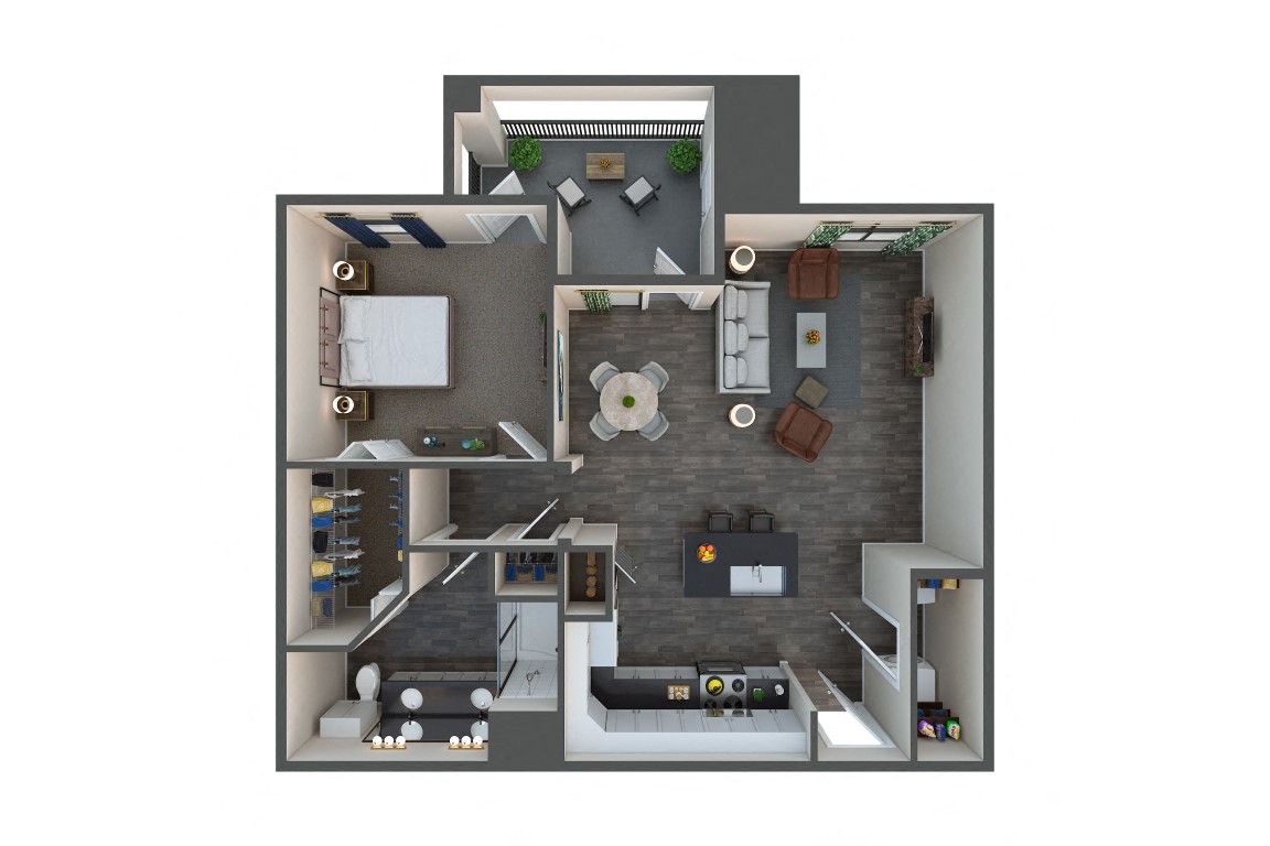 Floor plan layout diagram for 1E