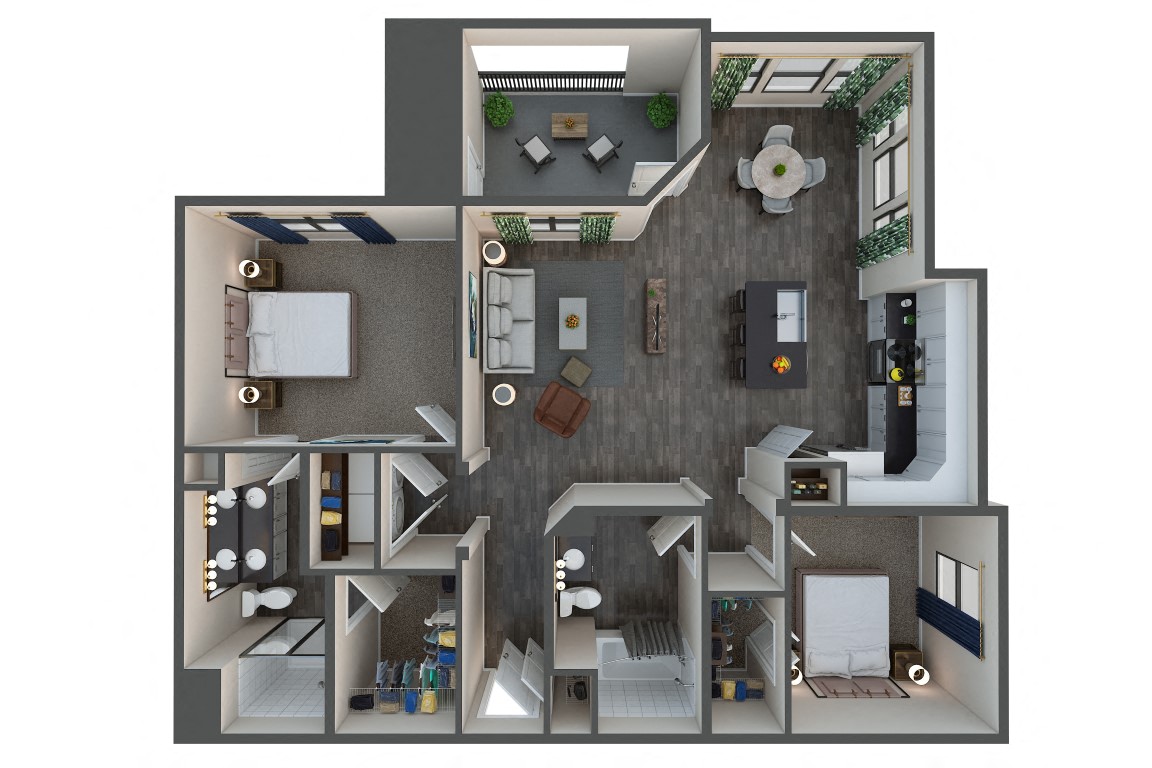 Floor plan layout diagram for 2B