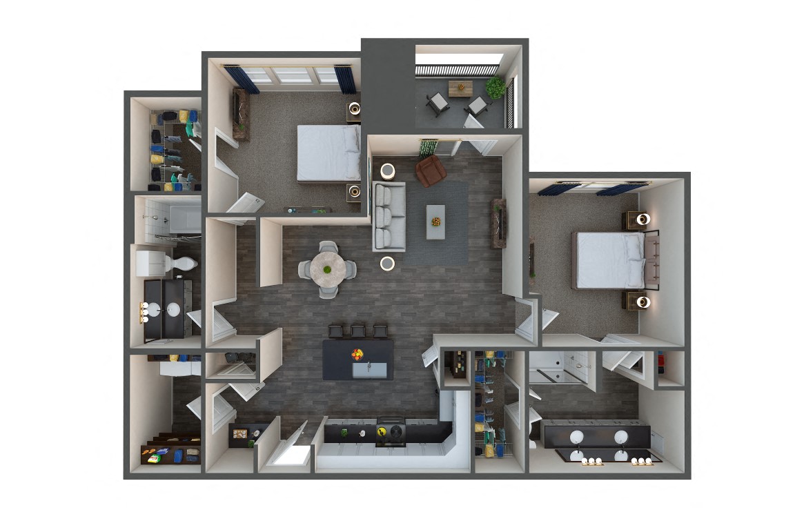 Floor plan layout diagram for 2C