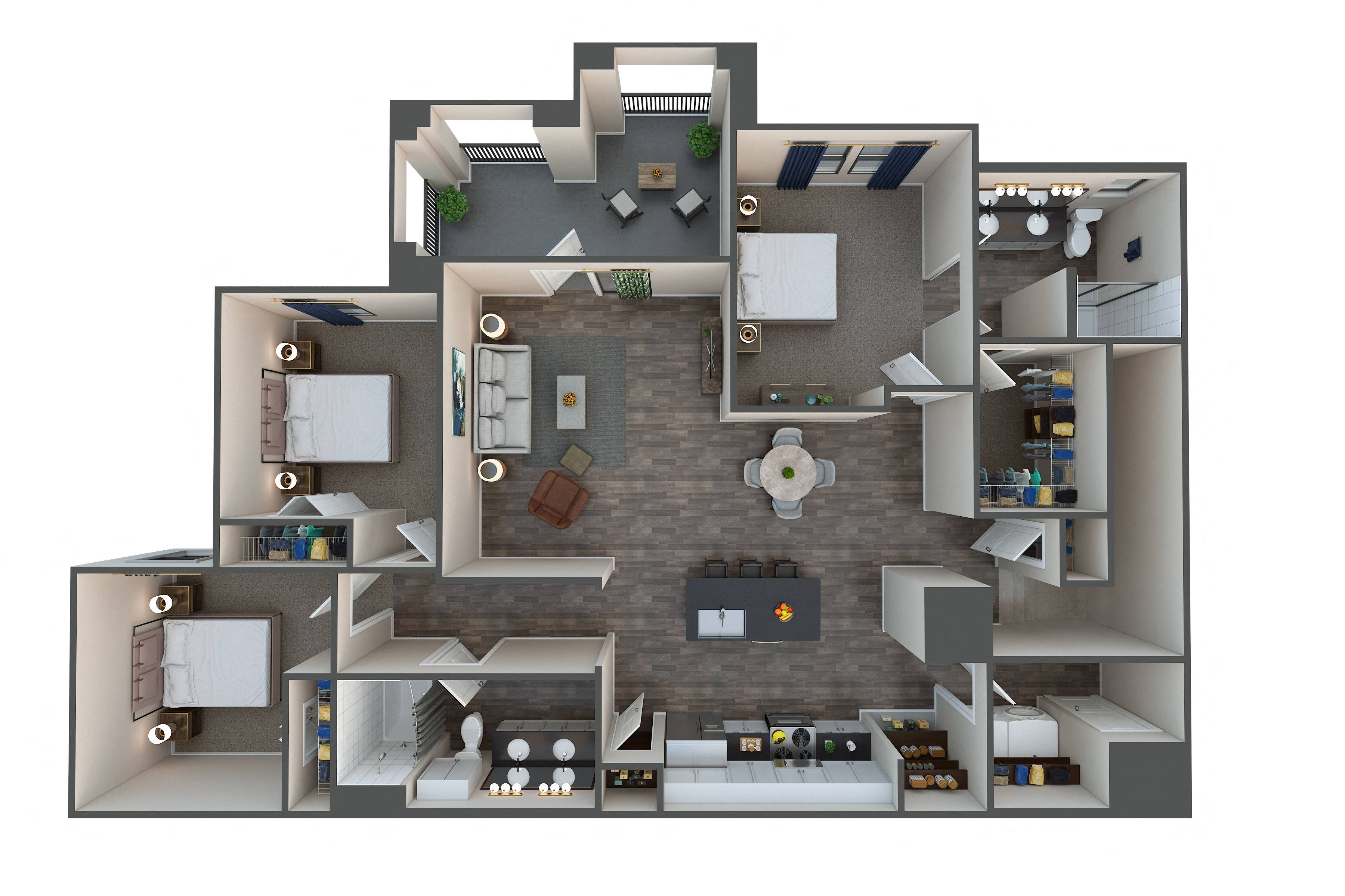 Floor plan layout diagram for 3C