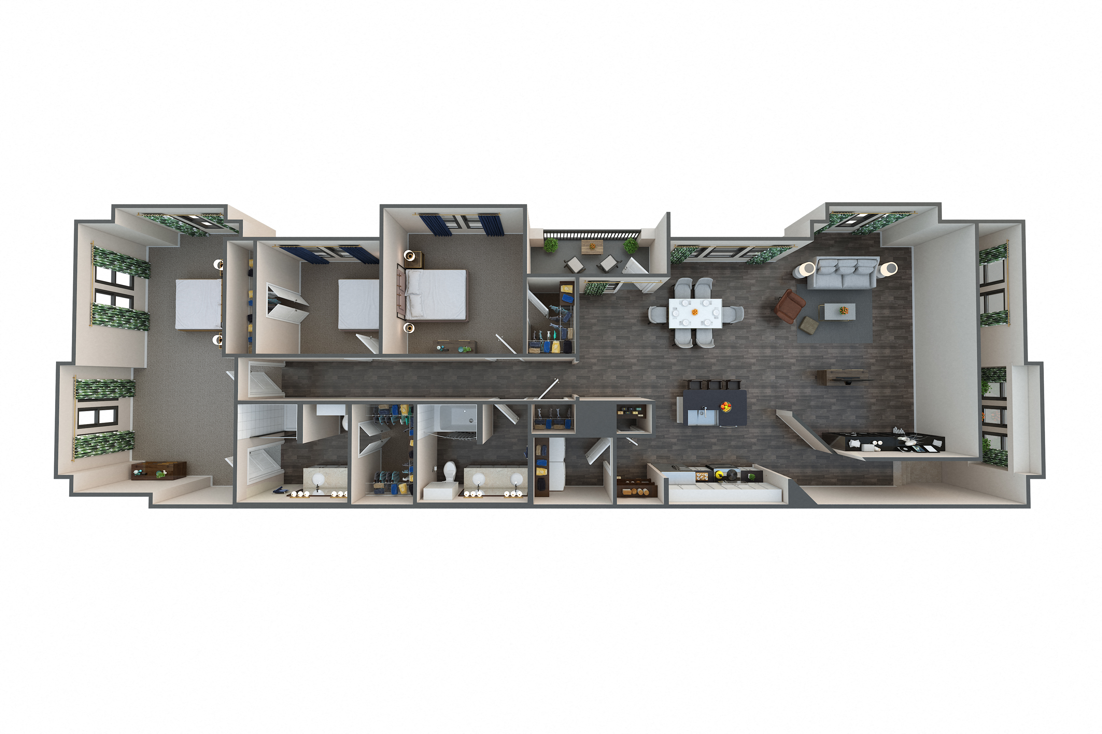 Floor plan layout diagram for 3D