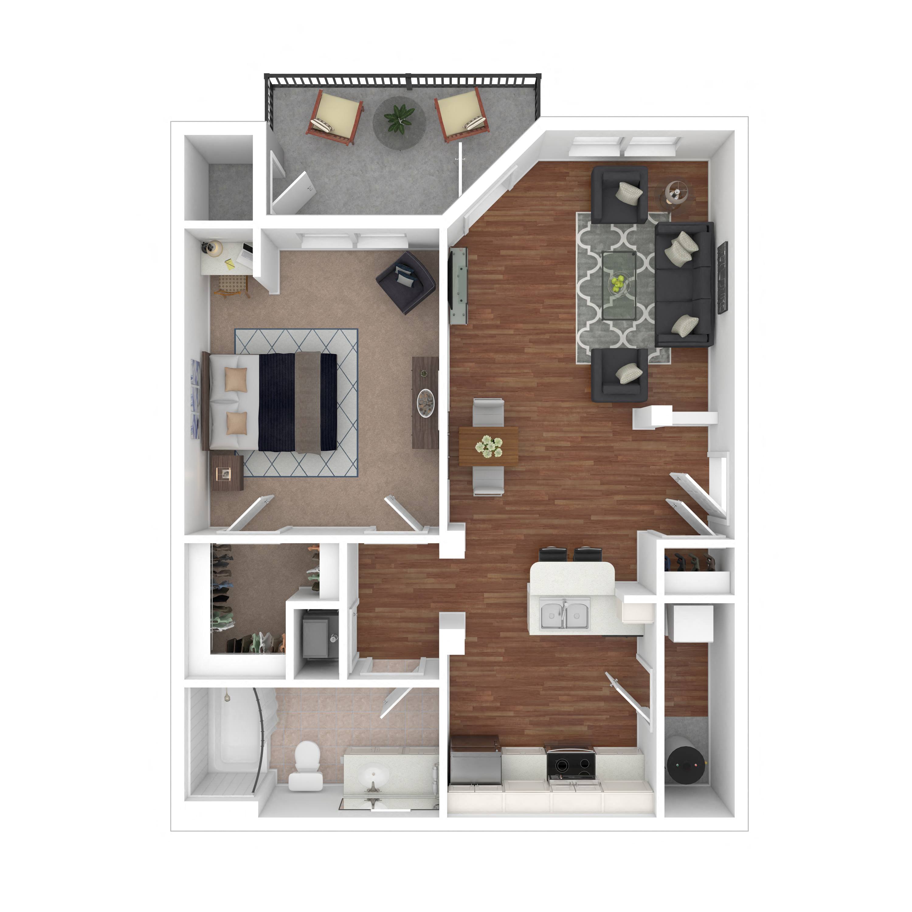 Floor plan layout diagram for 1A