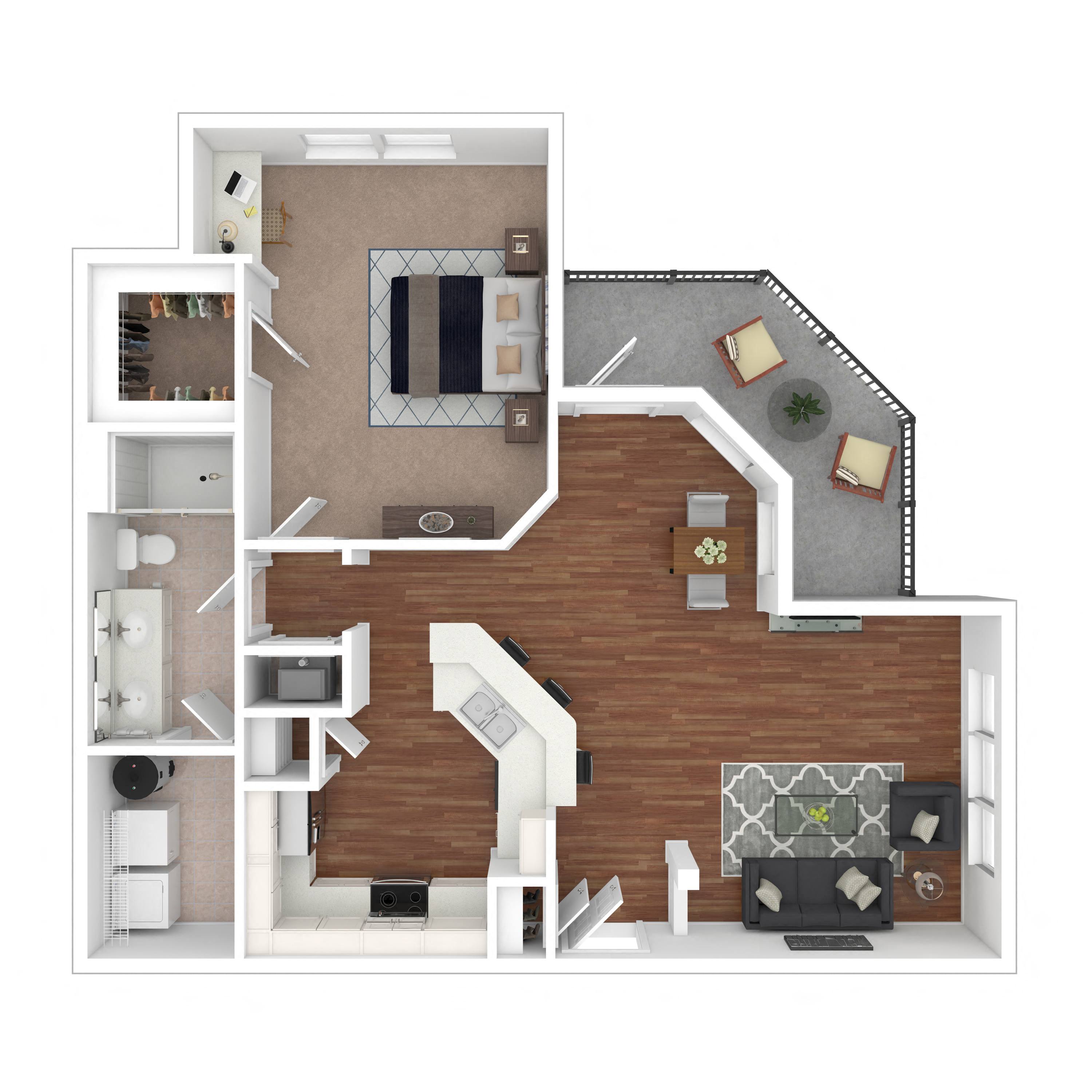 Floor plan layout diagram for 1C