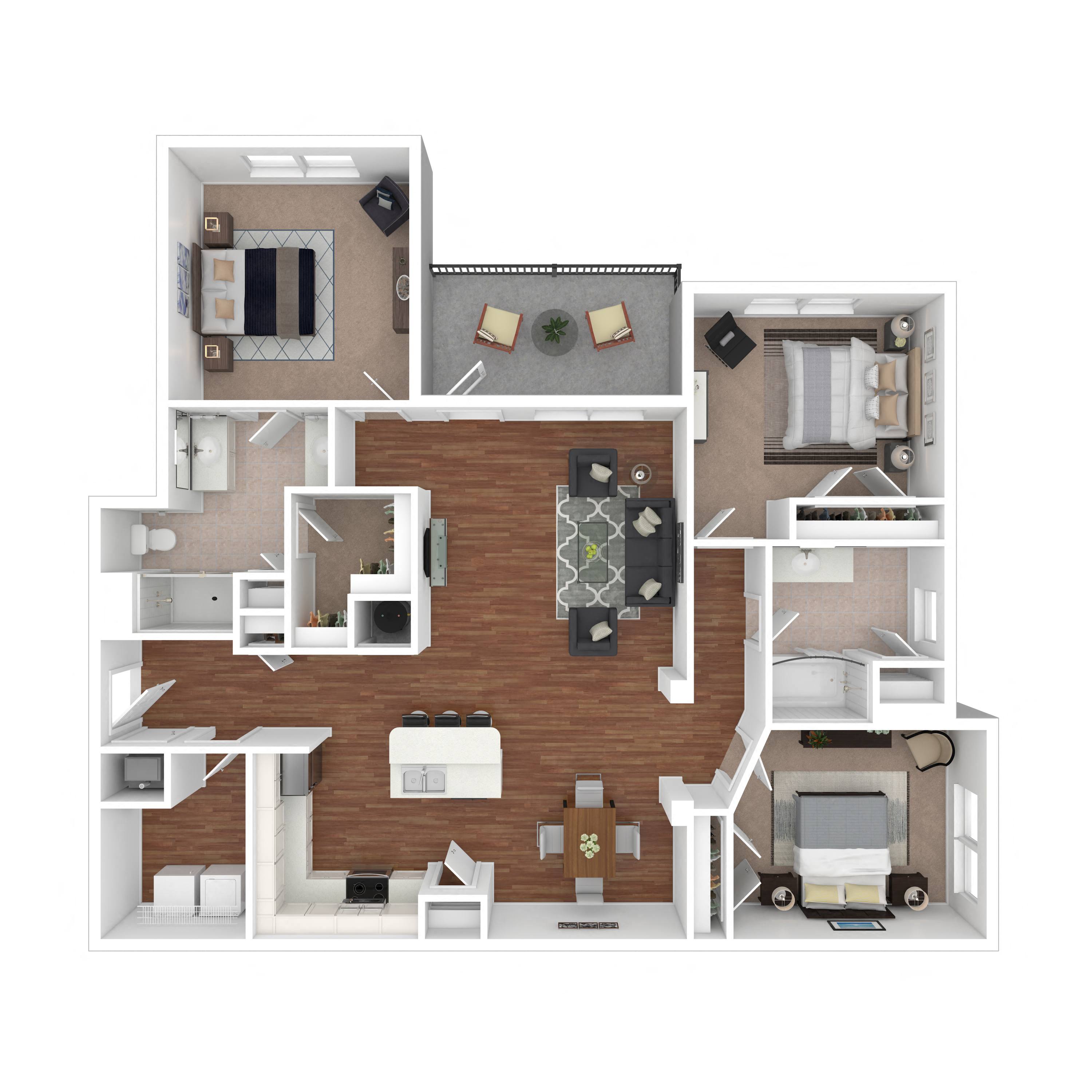 Floor plan layout diagram for 3A