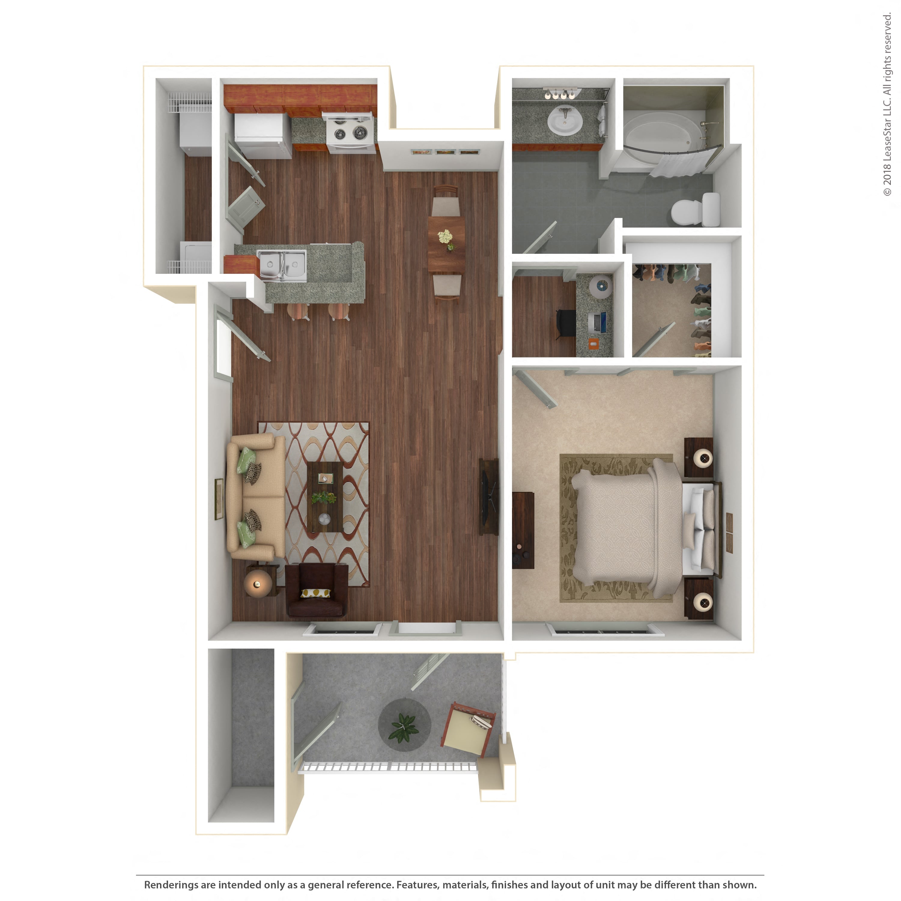 Floor plan layout diagram for 1B