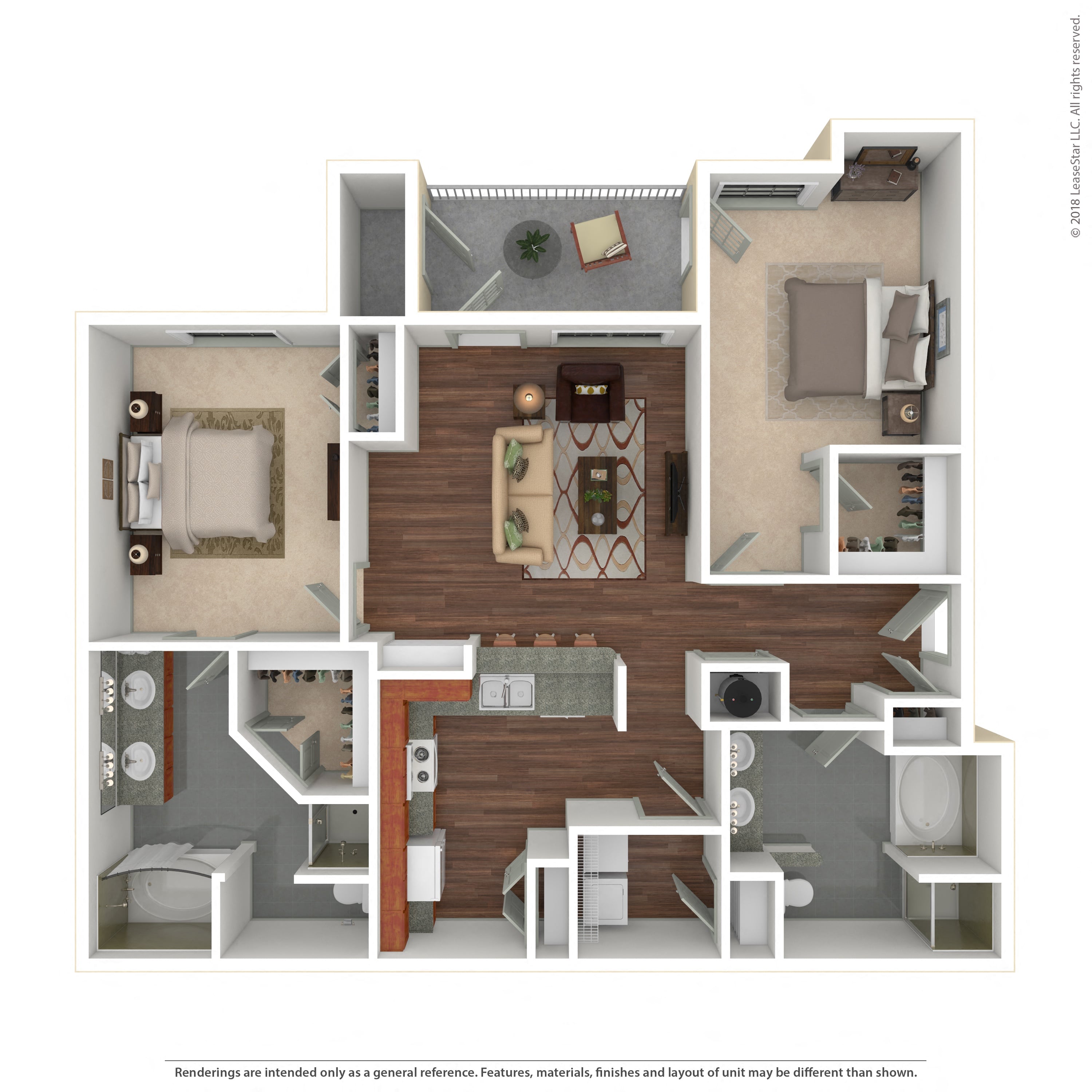 Floor plan layout diagram for 2C