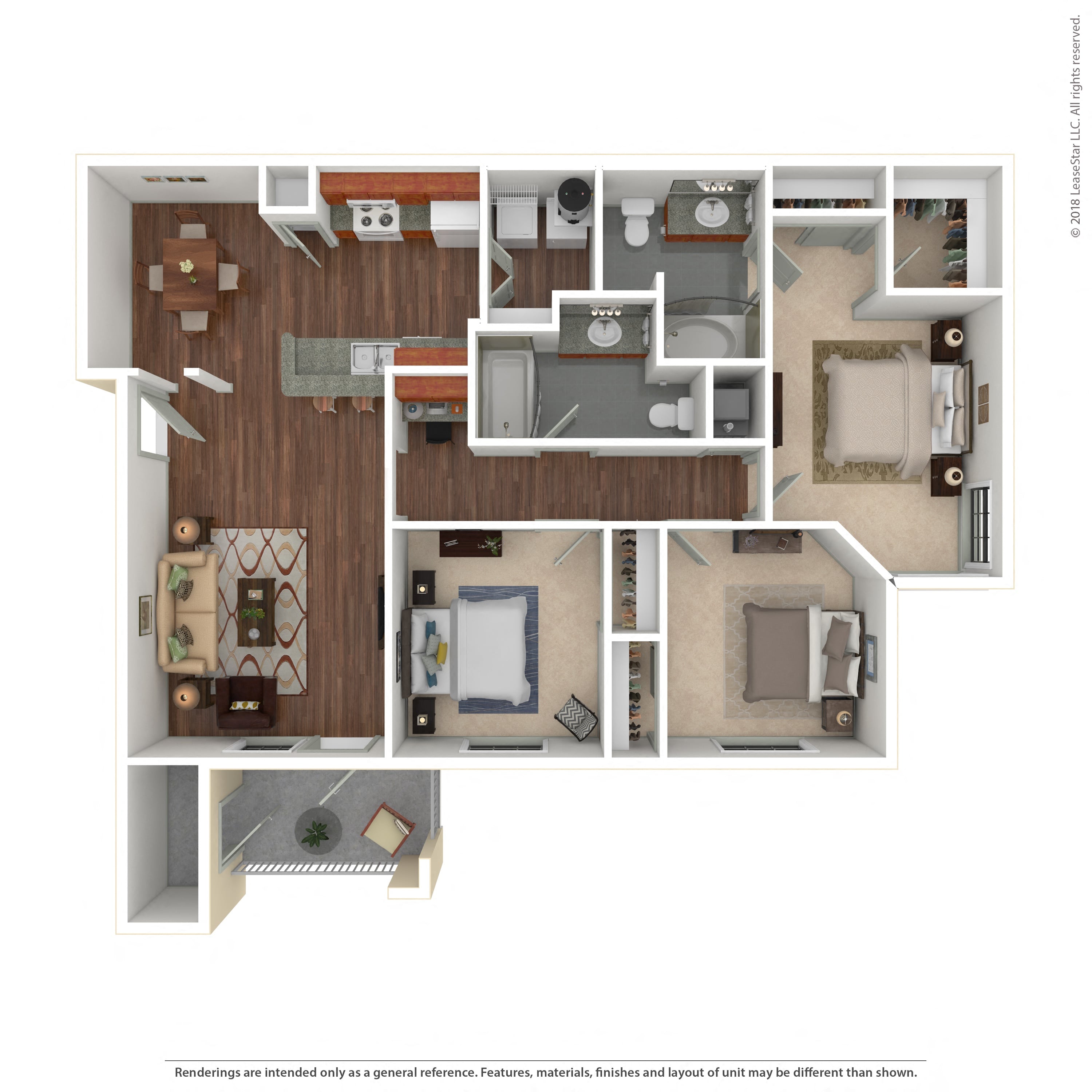 Floor plan layout diagram for 3B