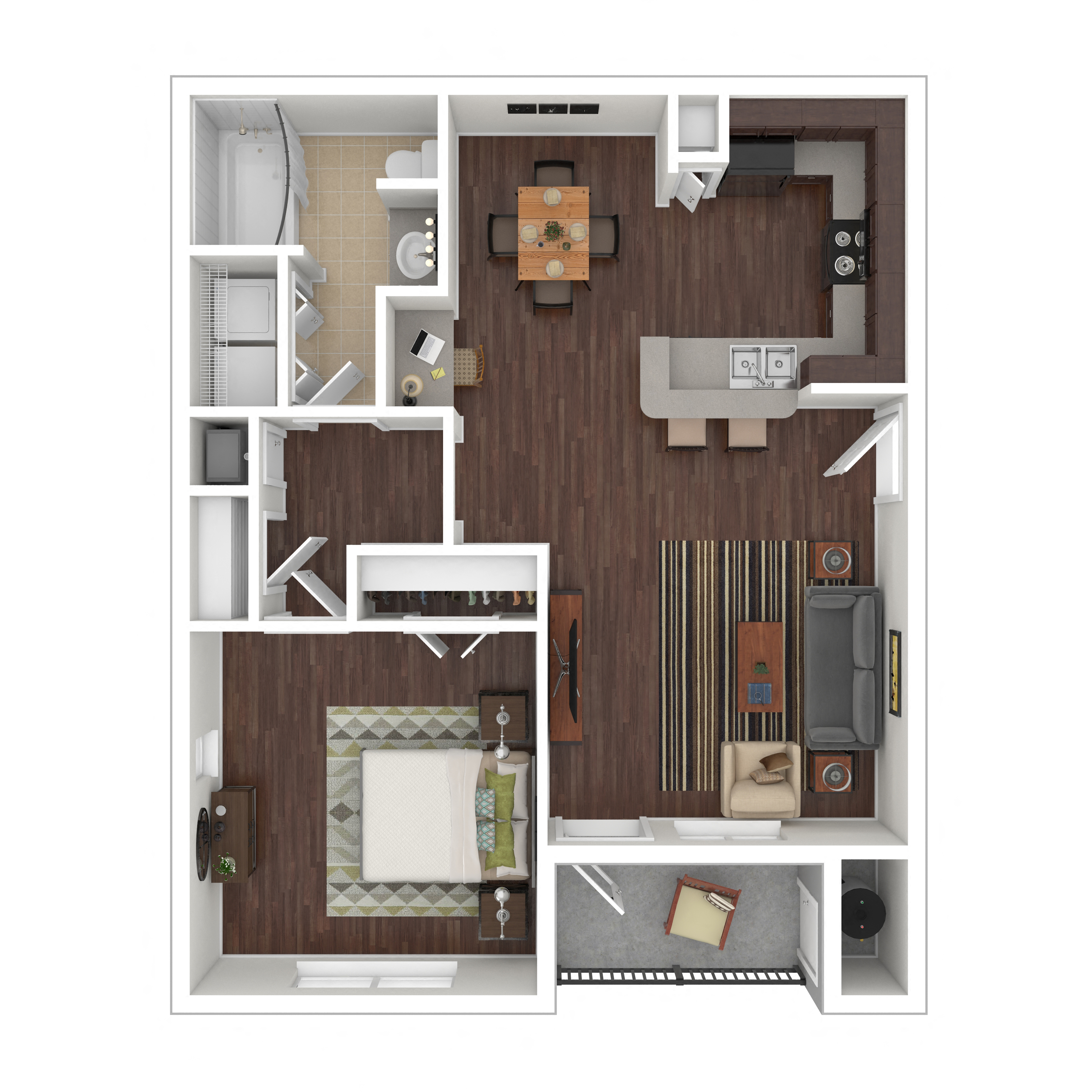 Floor plan layout diagram for 1B