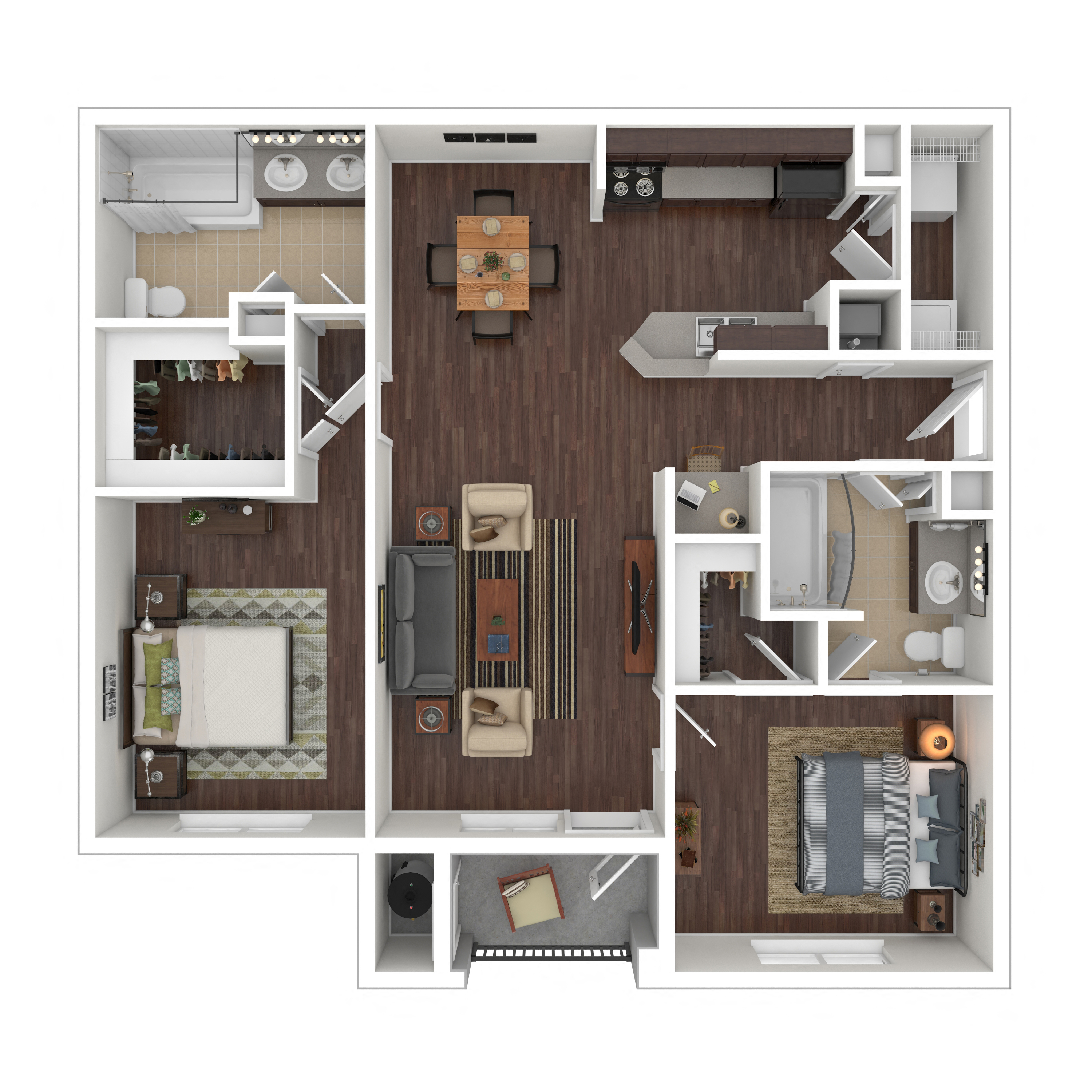 Floor plan layout diagram for 2B