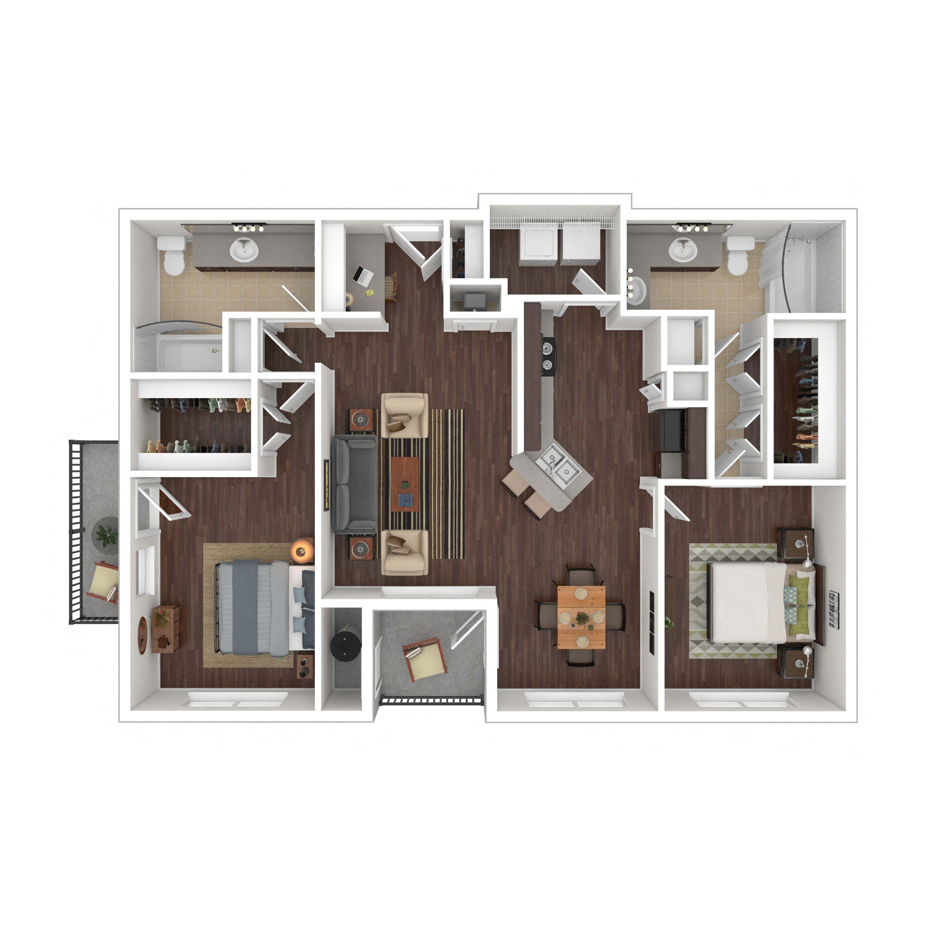 Floor plan layout diagram for 2C