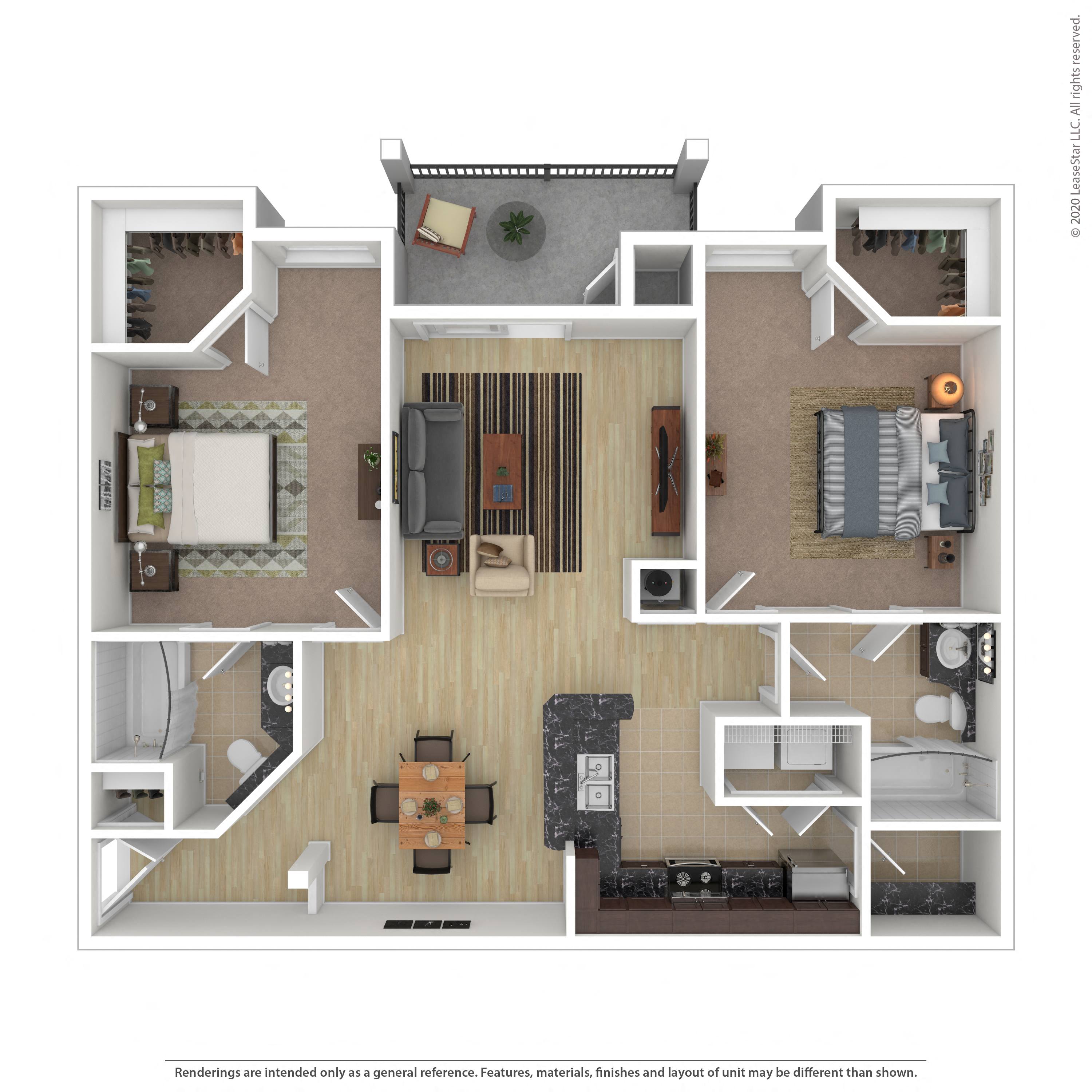 Floor plan layout diagram for 2C