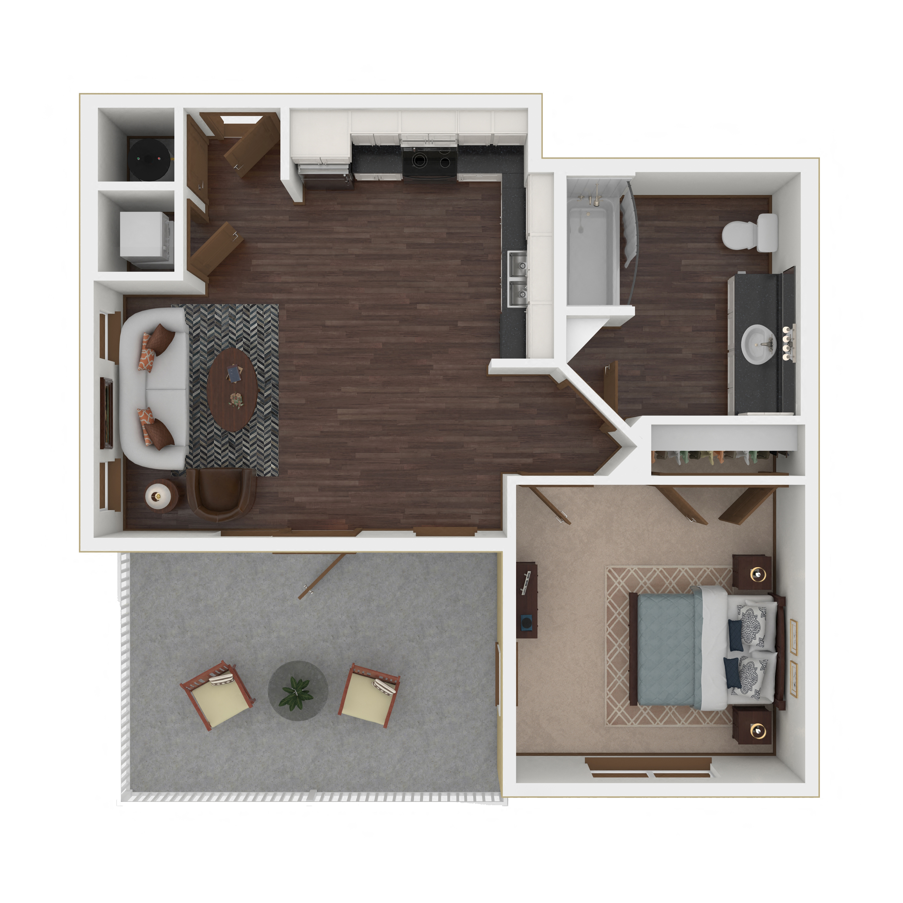 Floor plan layout diagram for 1C-R