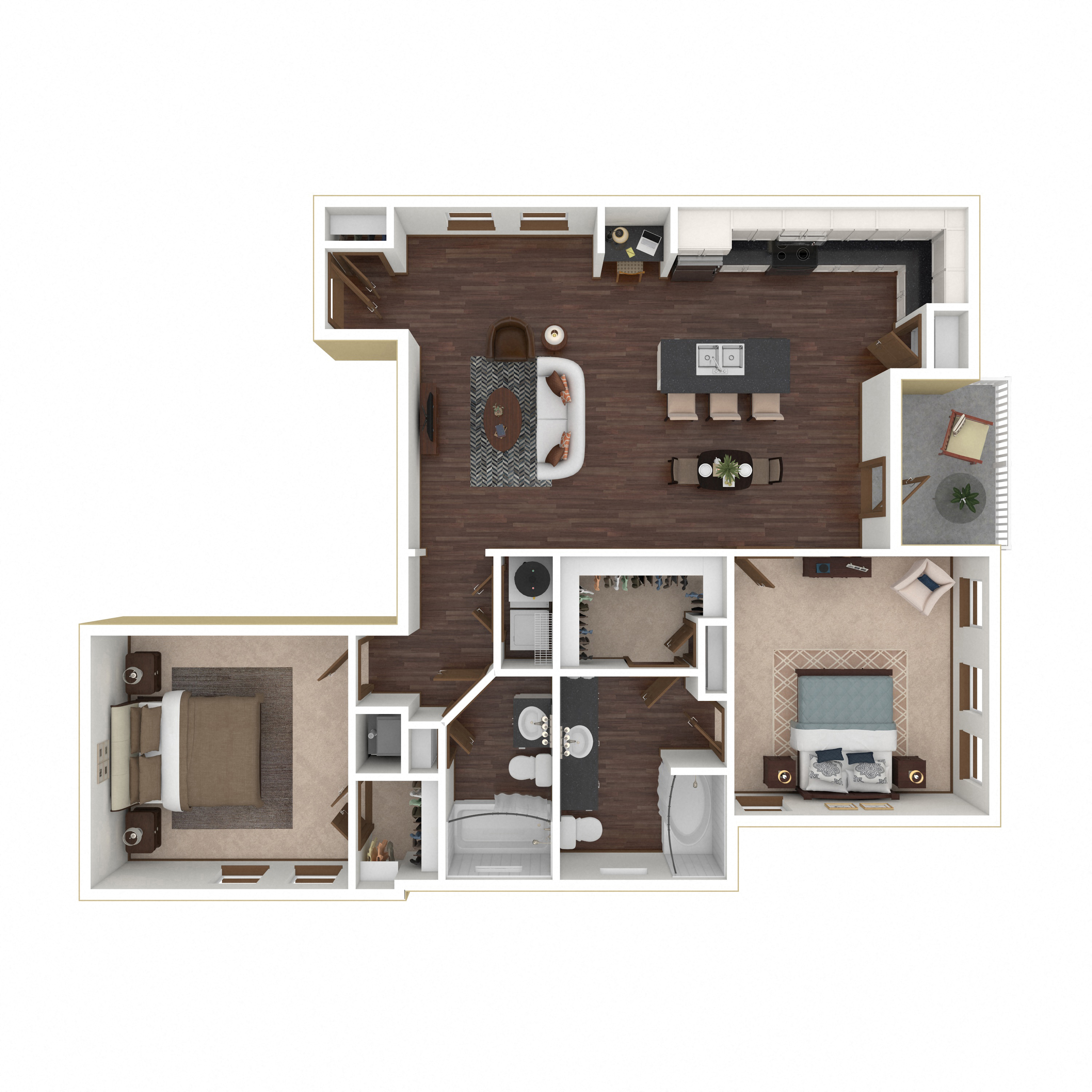 Floor plan layout diagram for 2A