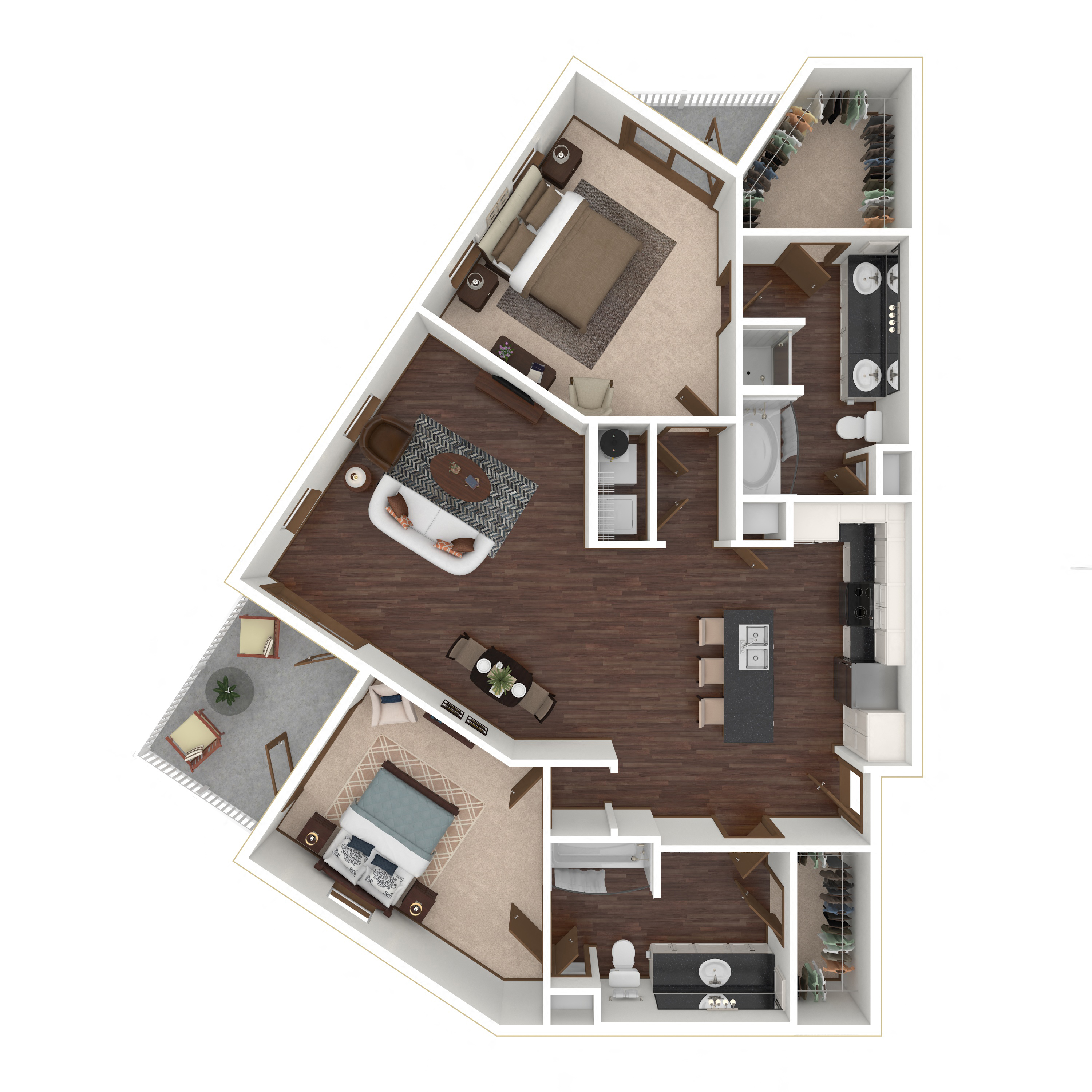 Floor plan layout diagram for 2C