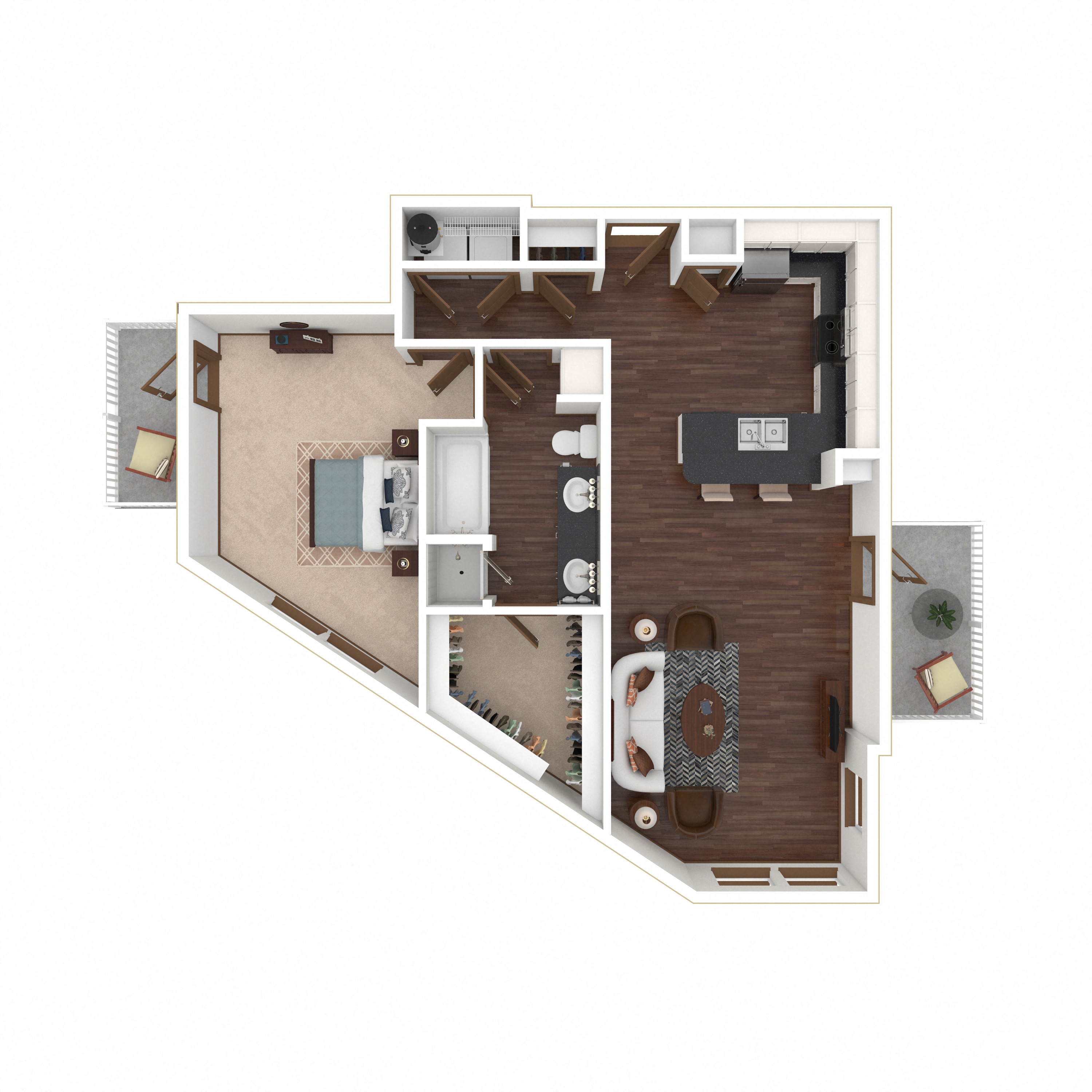 Floor plan layout diagram for 1J