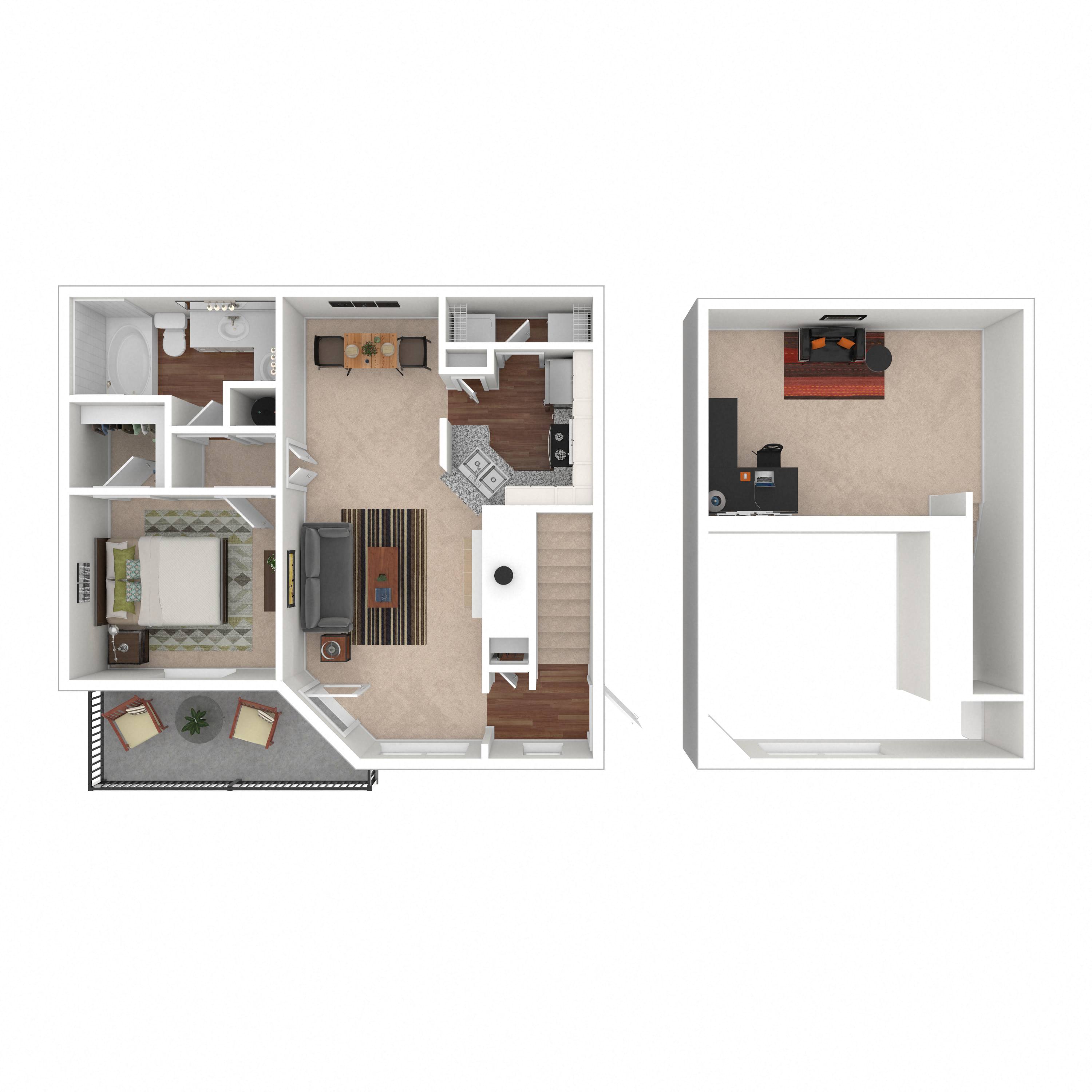 Floor plan layout diagram for 1C-Loft