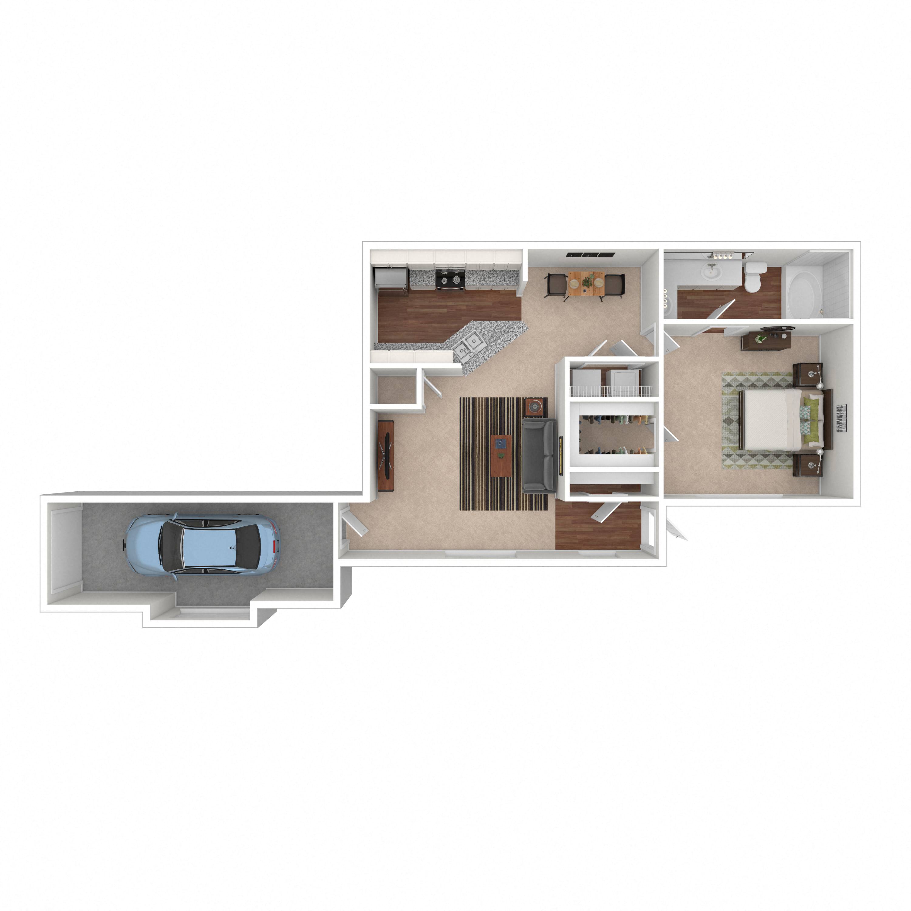 Floor plan layout diagram for 1B