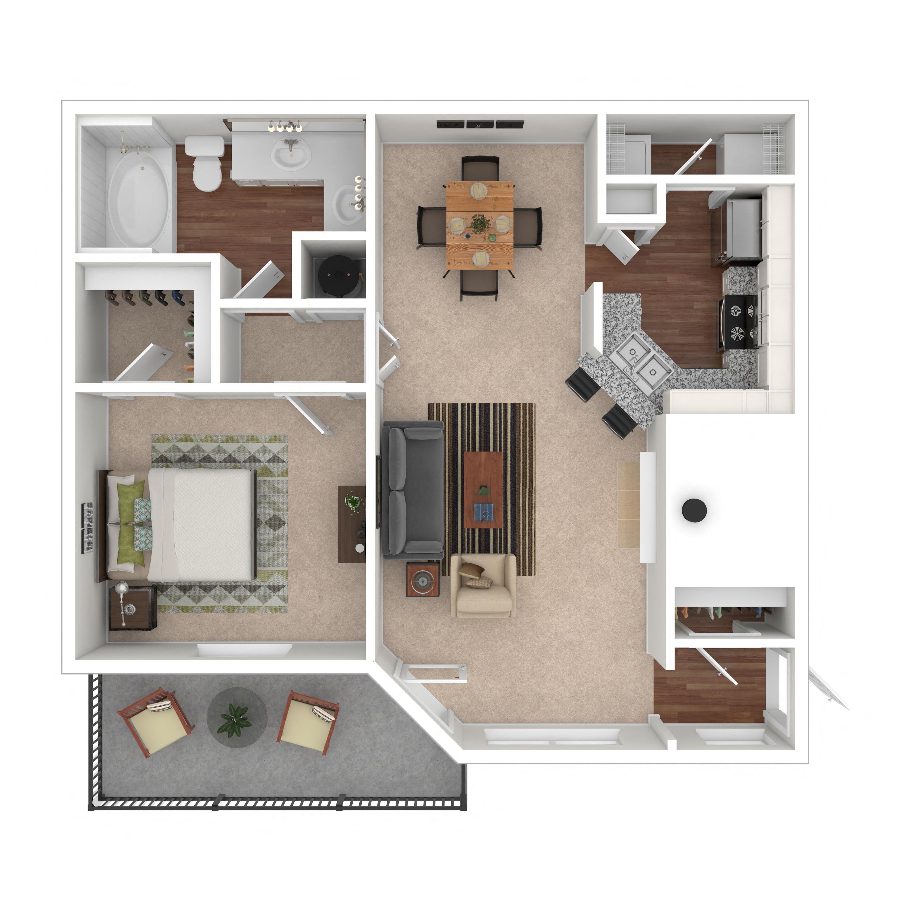 Floor plan layout diagram for 1C