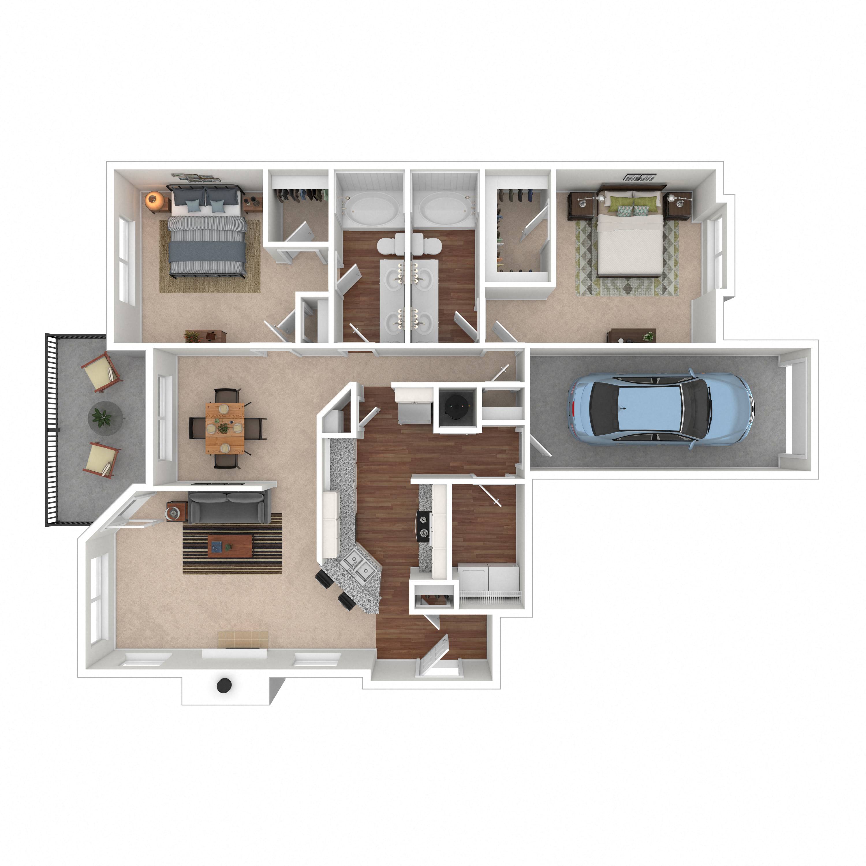 Floor plan layout diagram for 2C