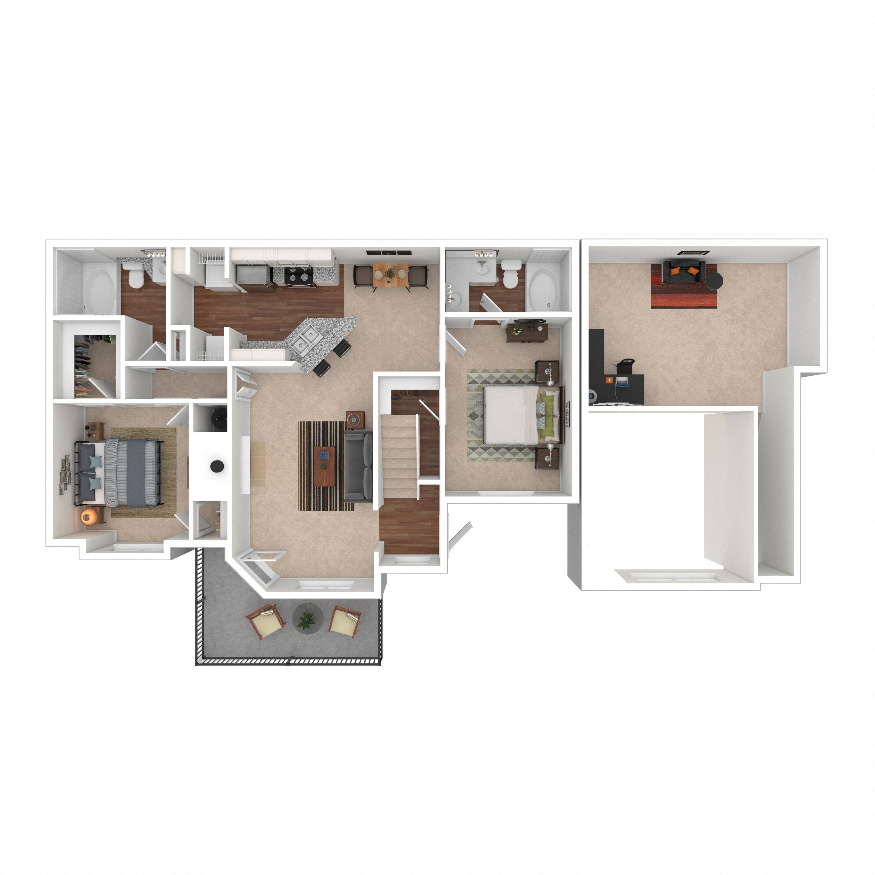 Floor plan layout diagram for 2A-Loft