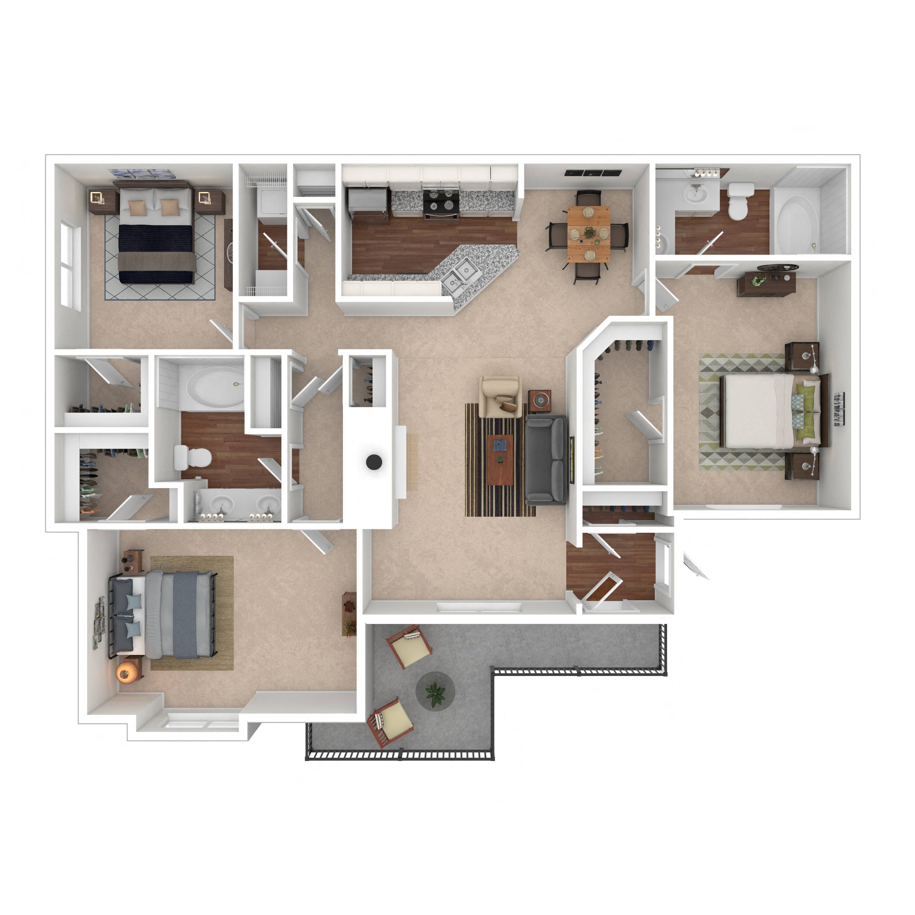 Floor plan layout diagram for 3A