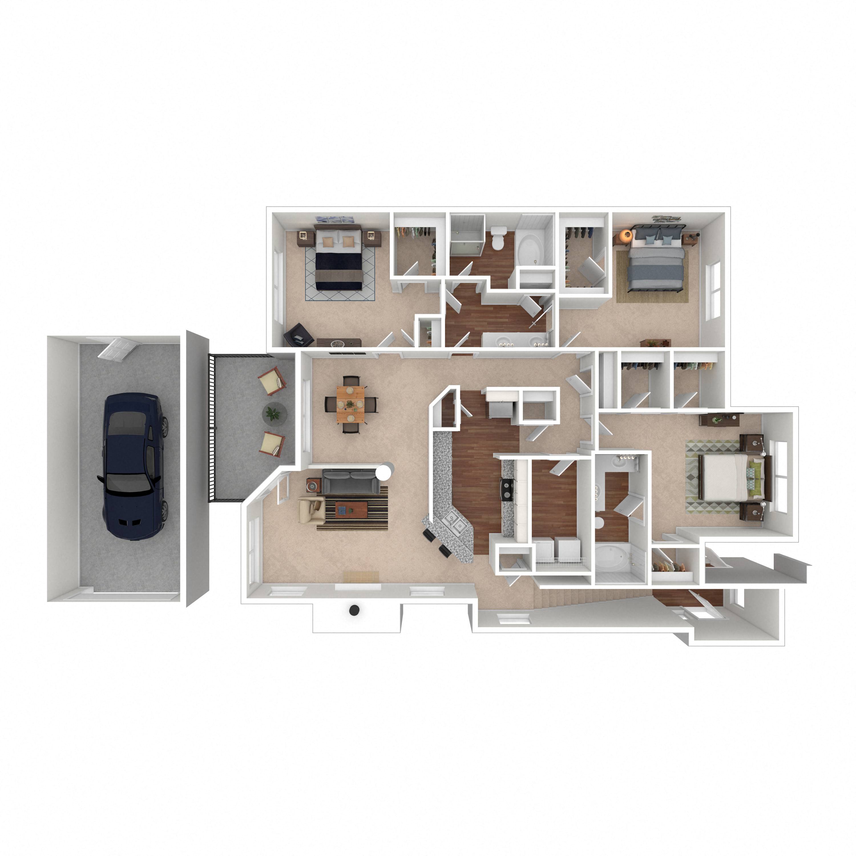 Floor plan layout diagram for 3C