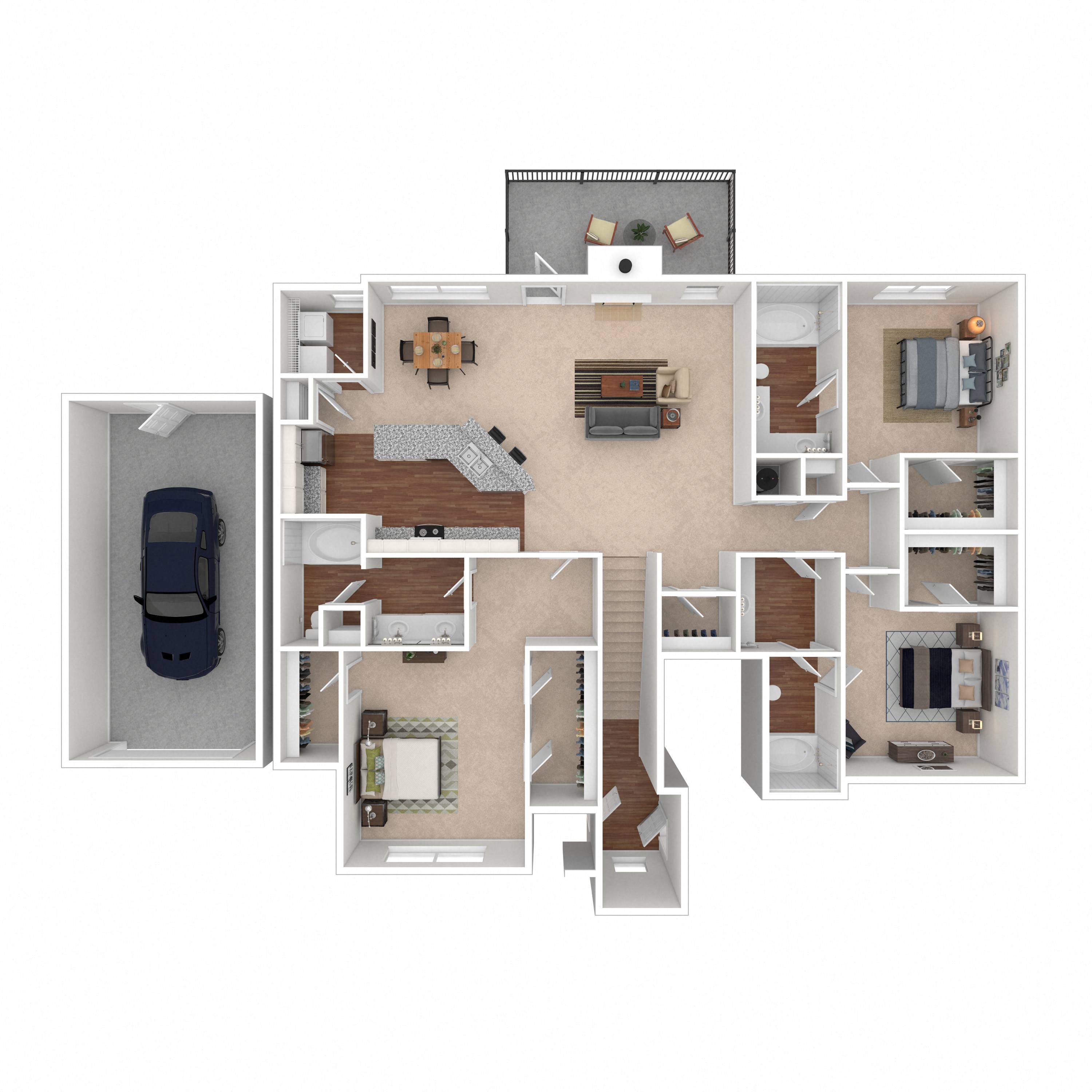 Floor plan layout diagram for 3B