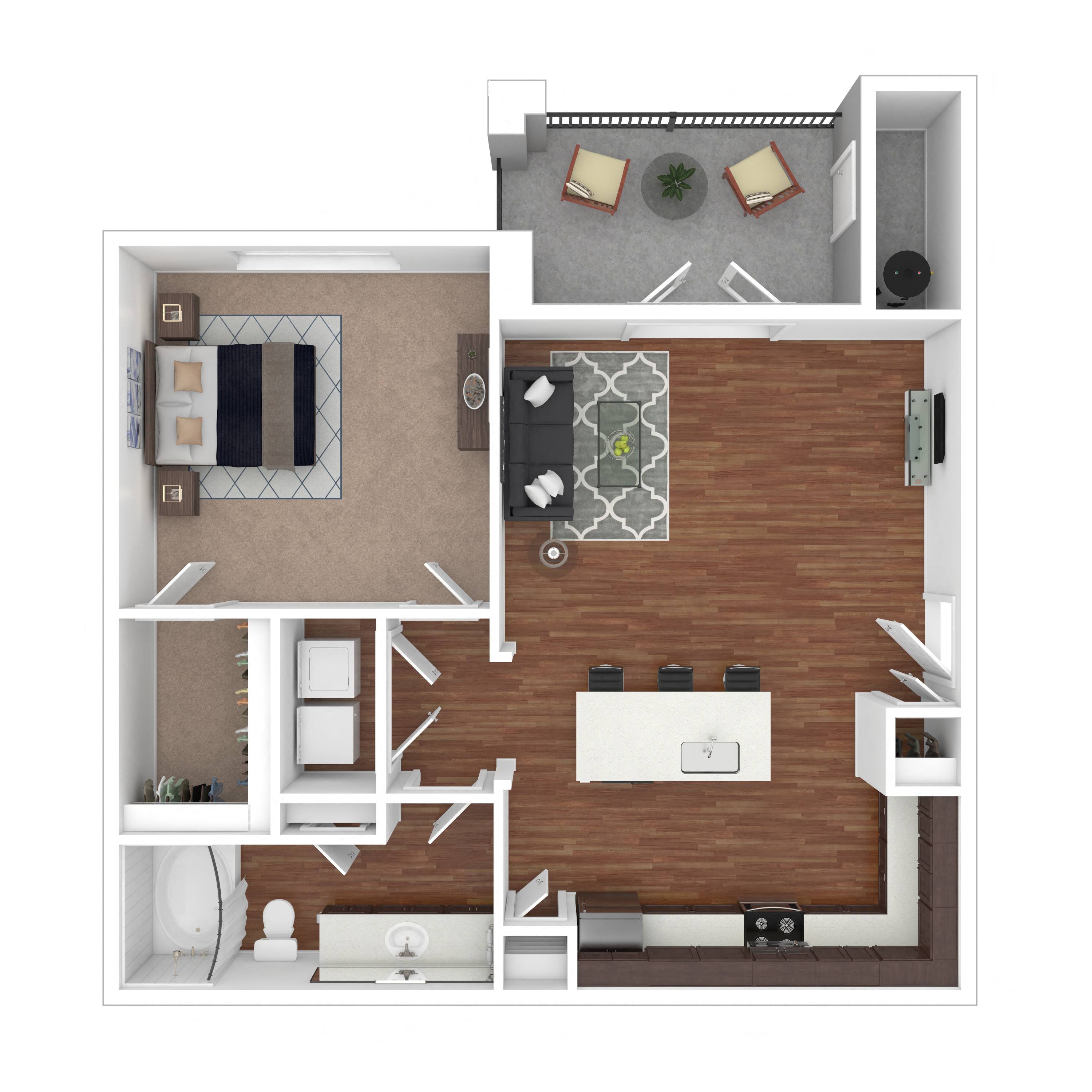 Floor plan layout diagram for 1A