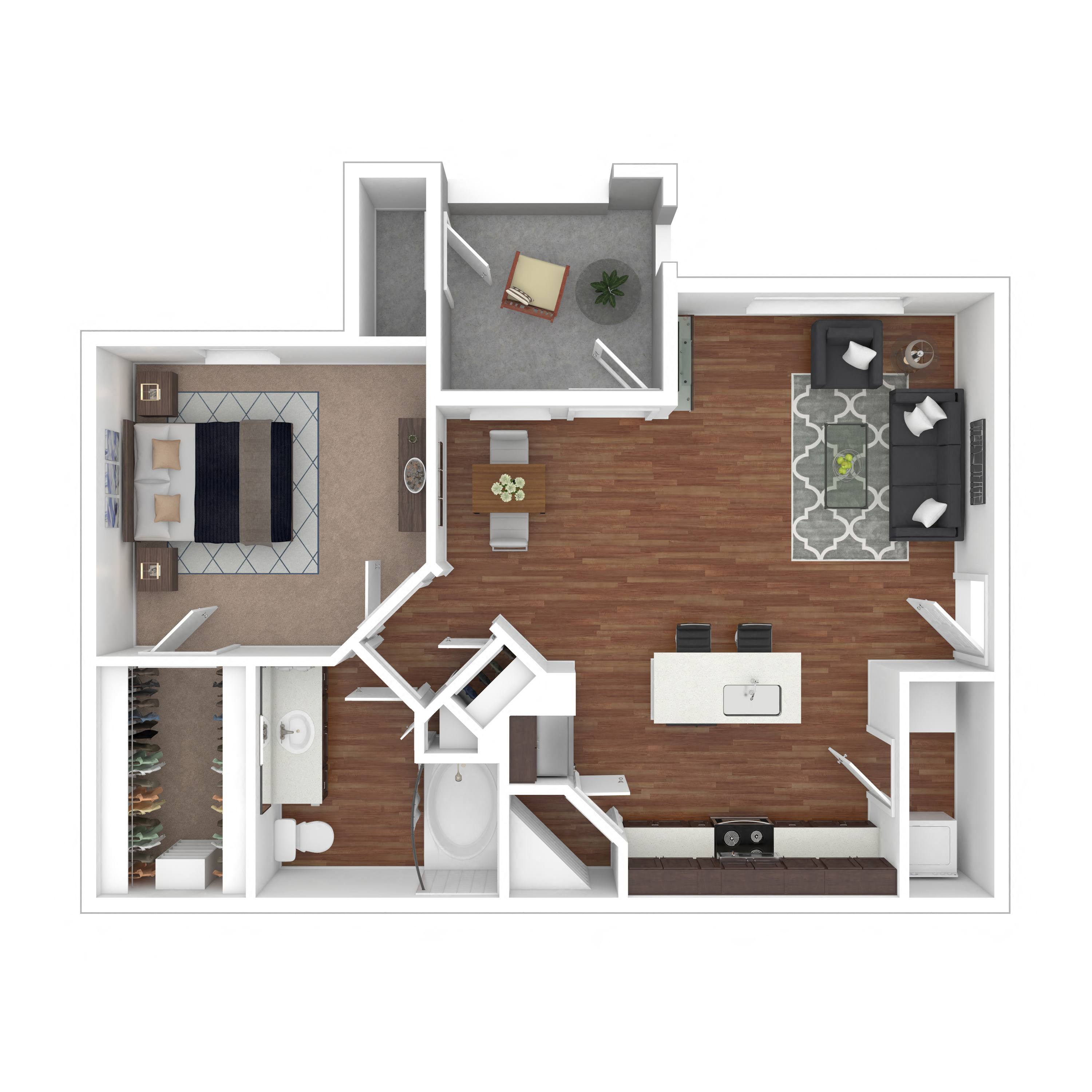 Floor plan layout diagram for 1C