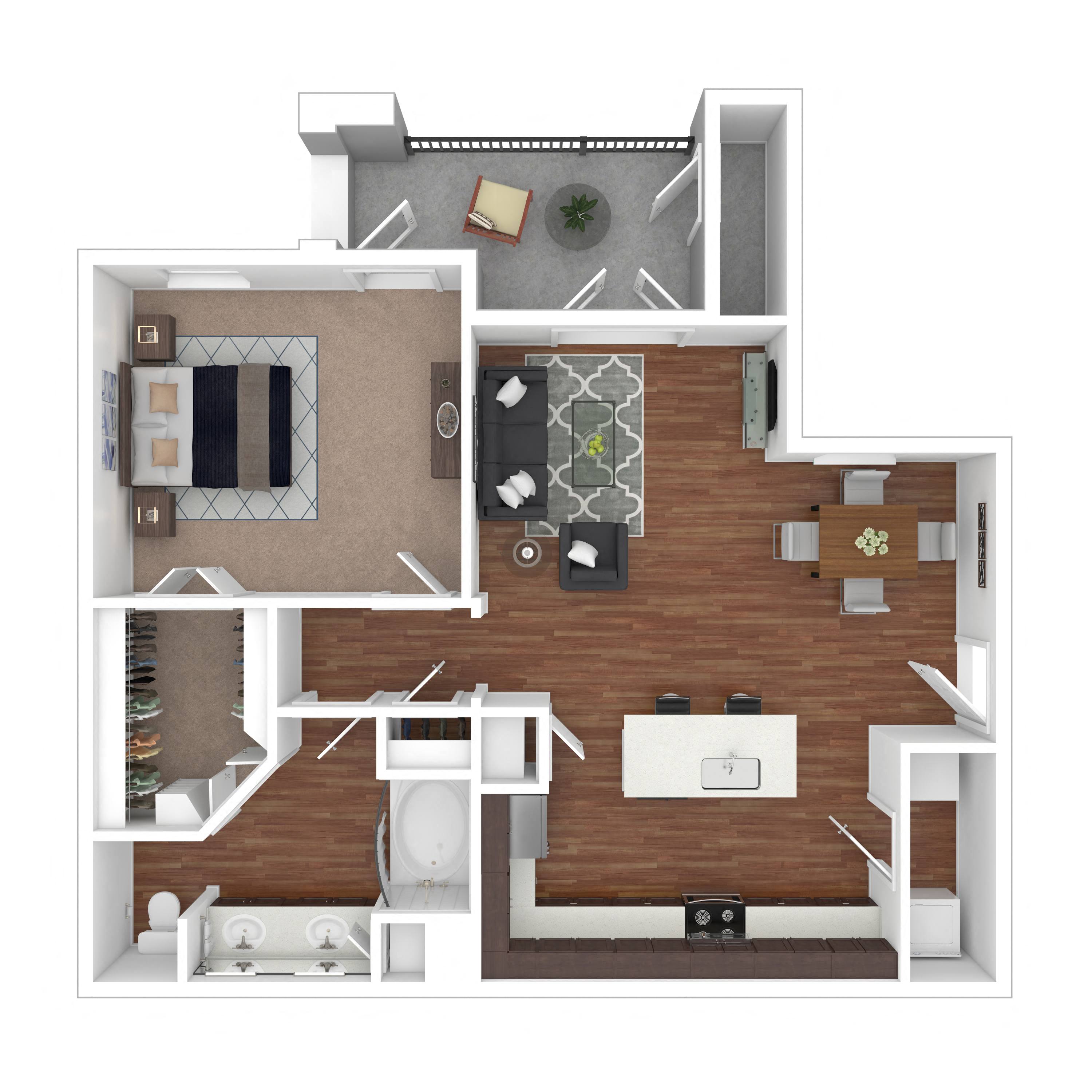 Floor plan layout diagram for 1D