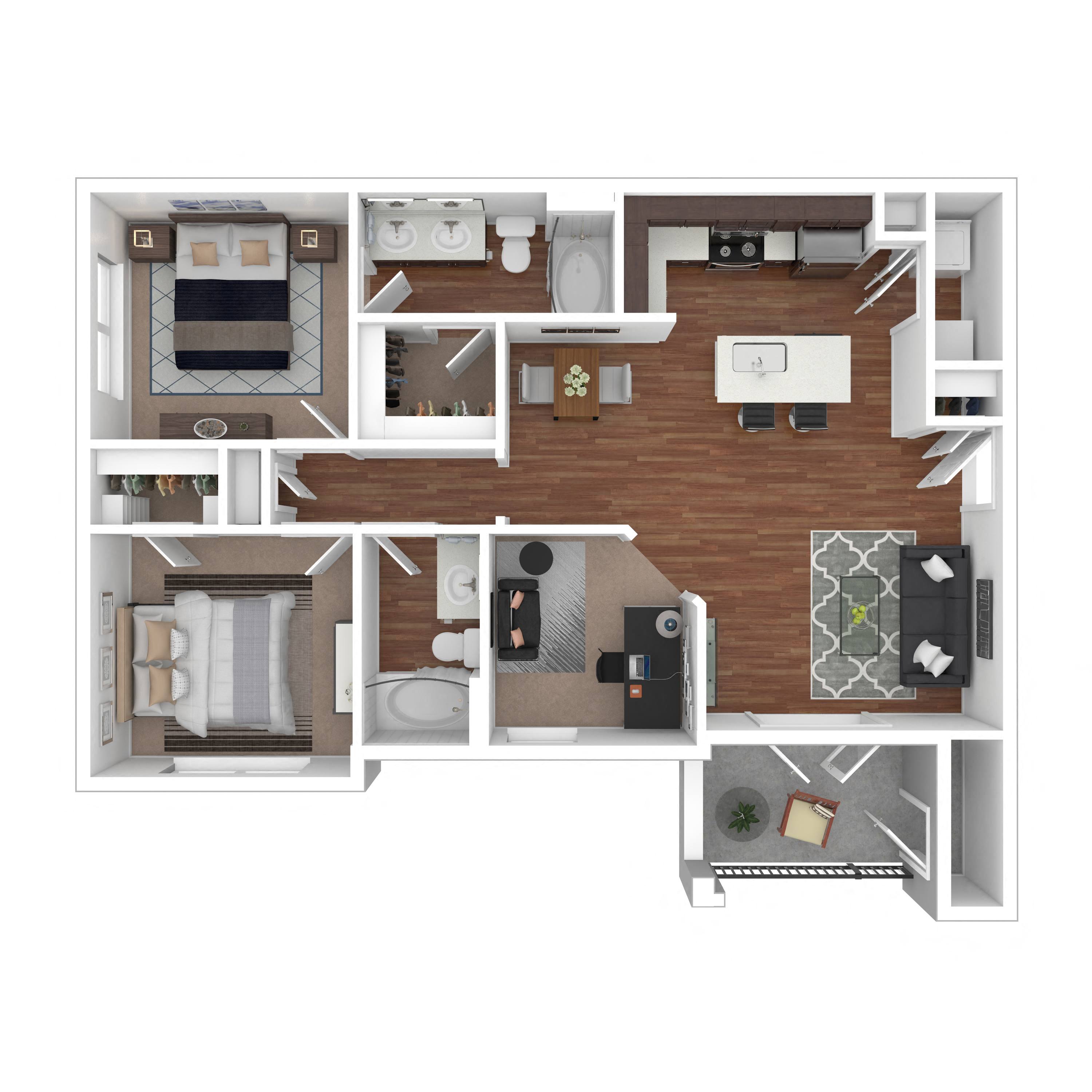 Floor plan layout diagram for 2C
