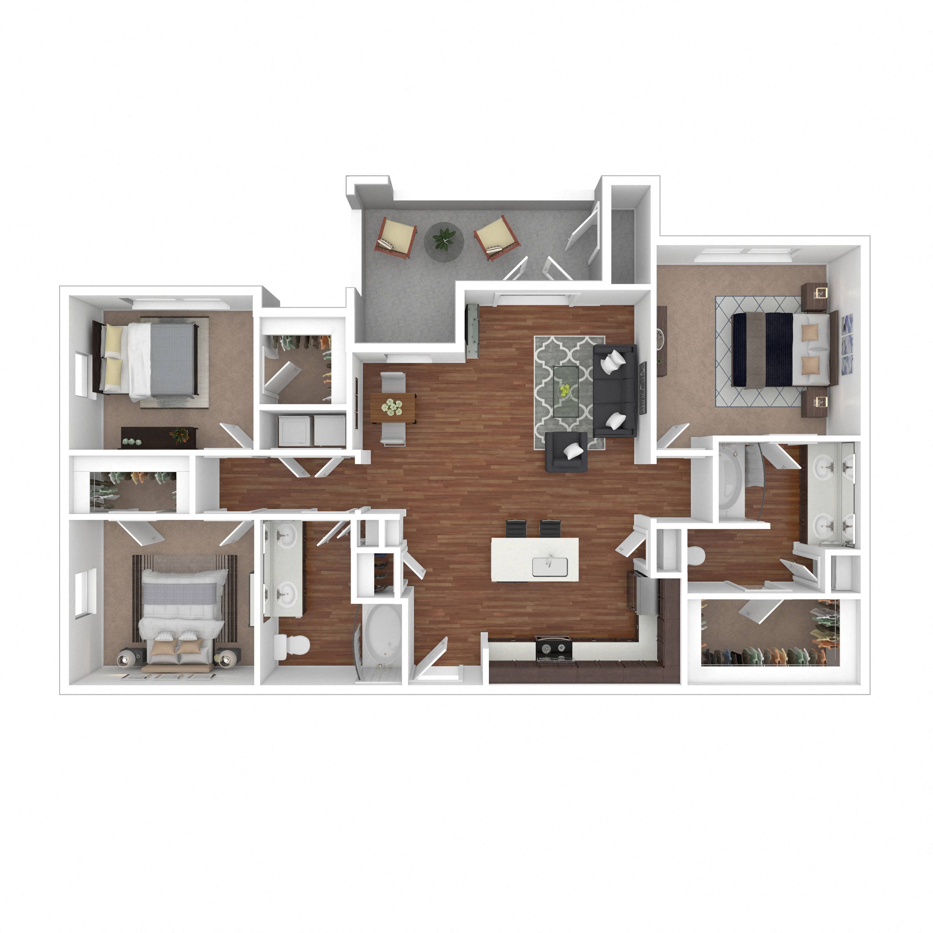 Floor plan layout diagram for 3A