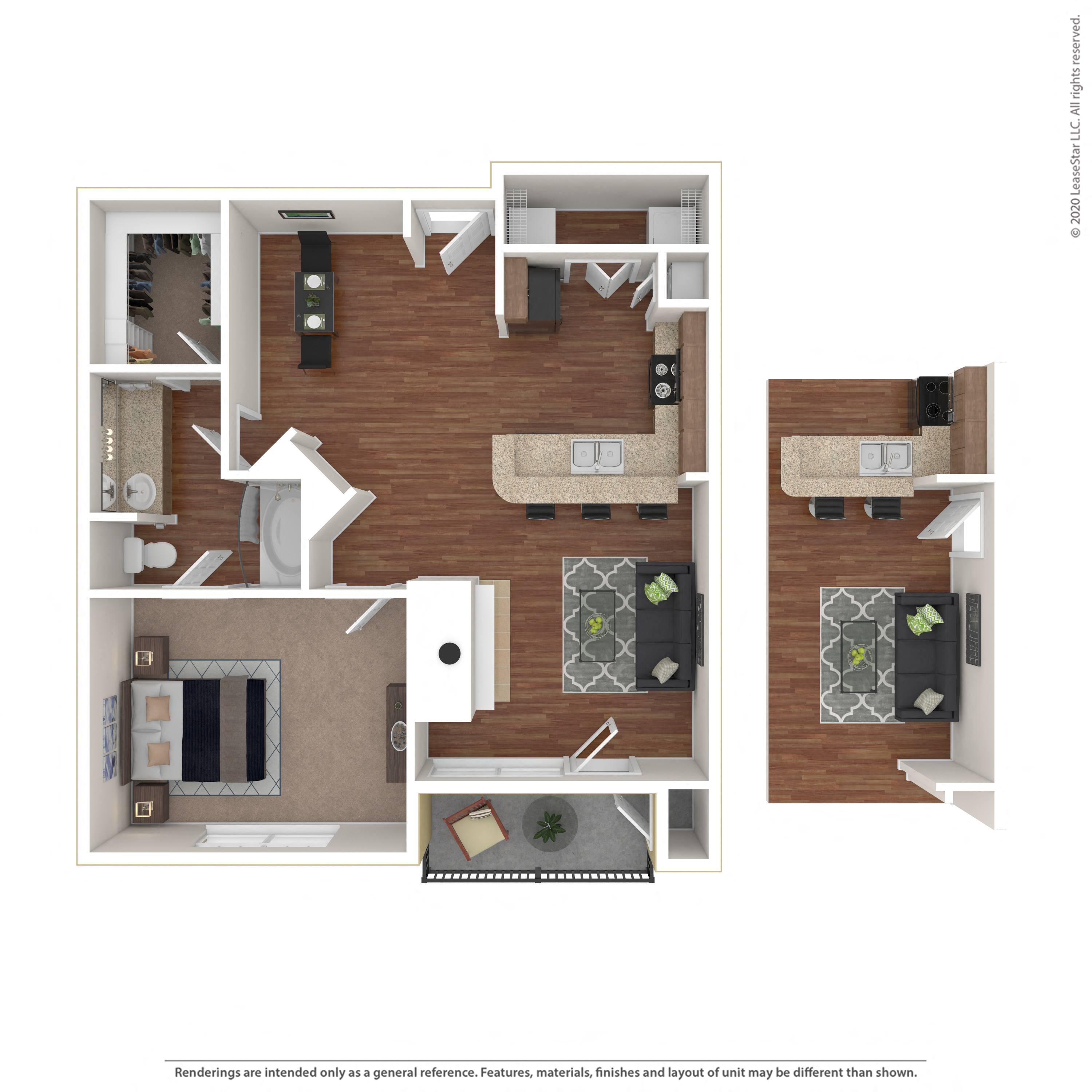 Floor plan layout diagram for 1C