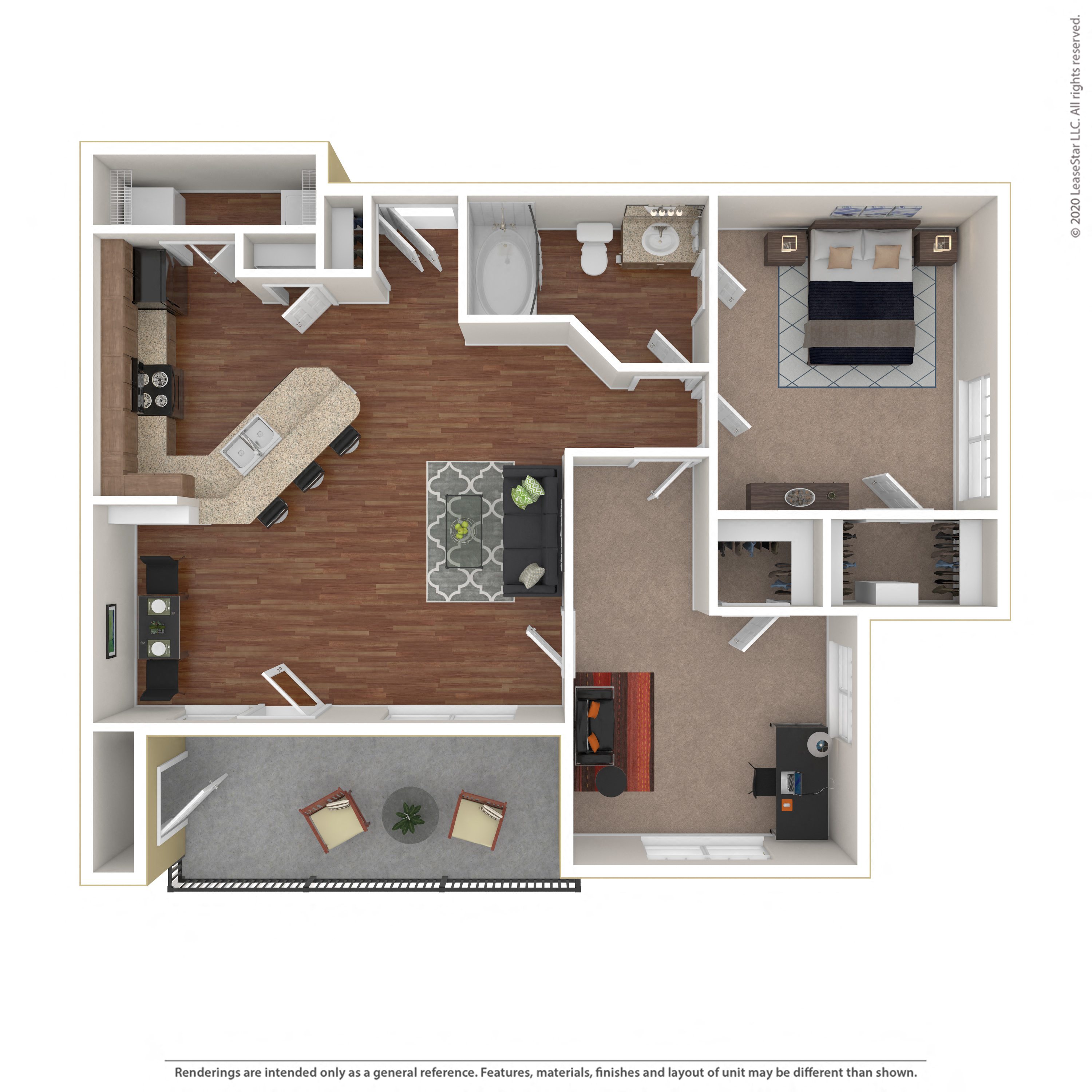 Floor plan layout diagram for 2B