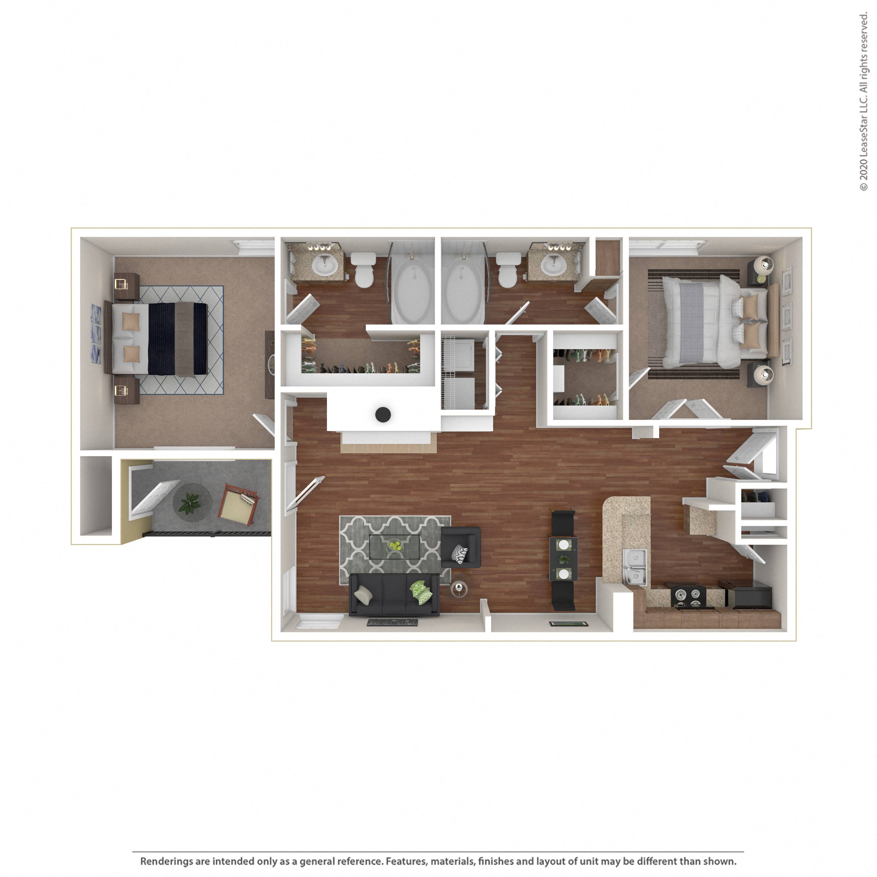 Floor plan layout diagram for 2C