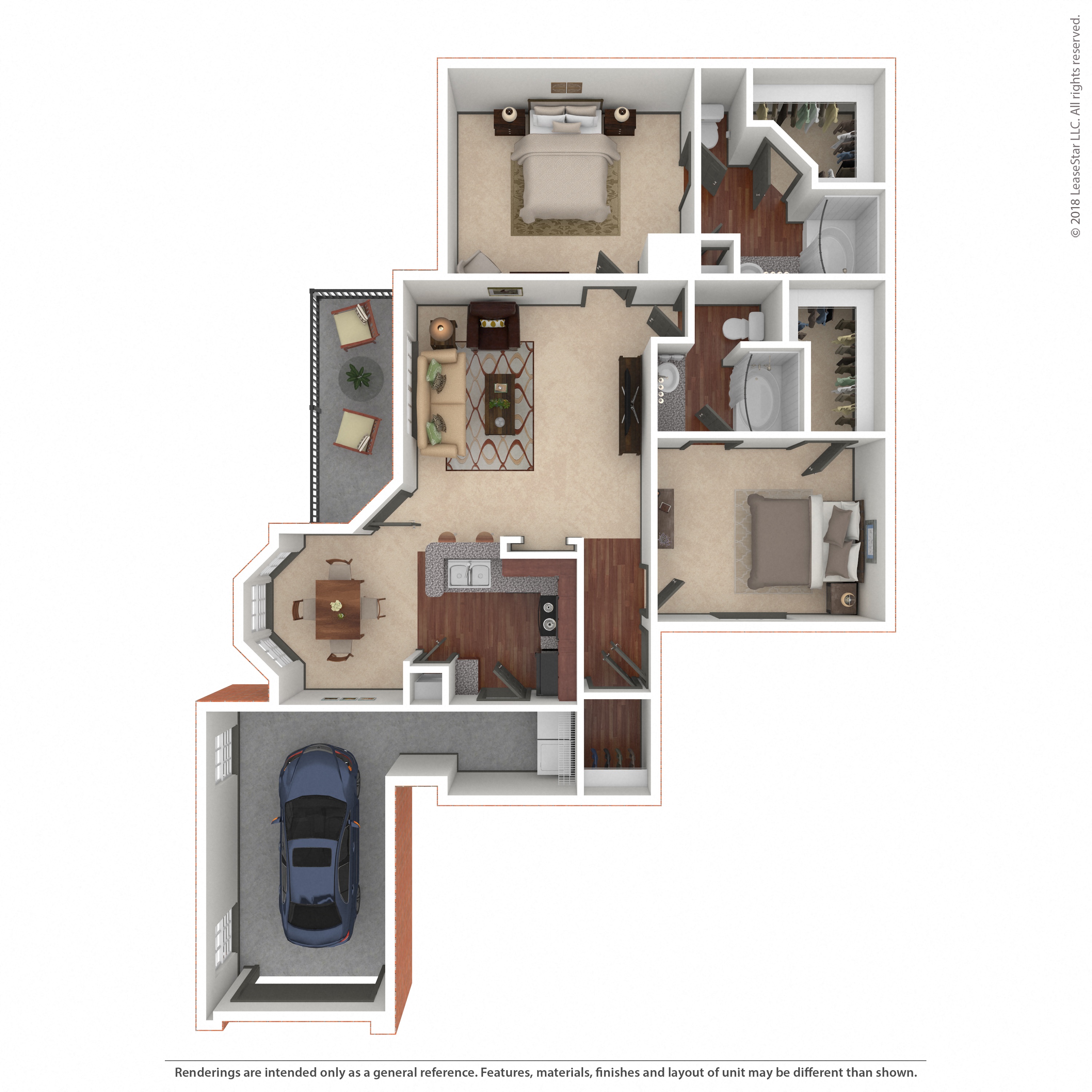 Floor plan layout diagram for 2C