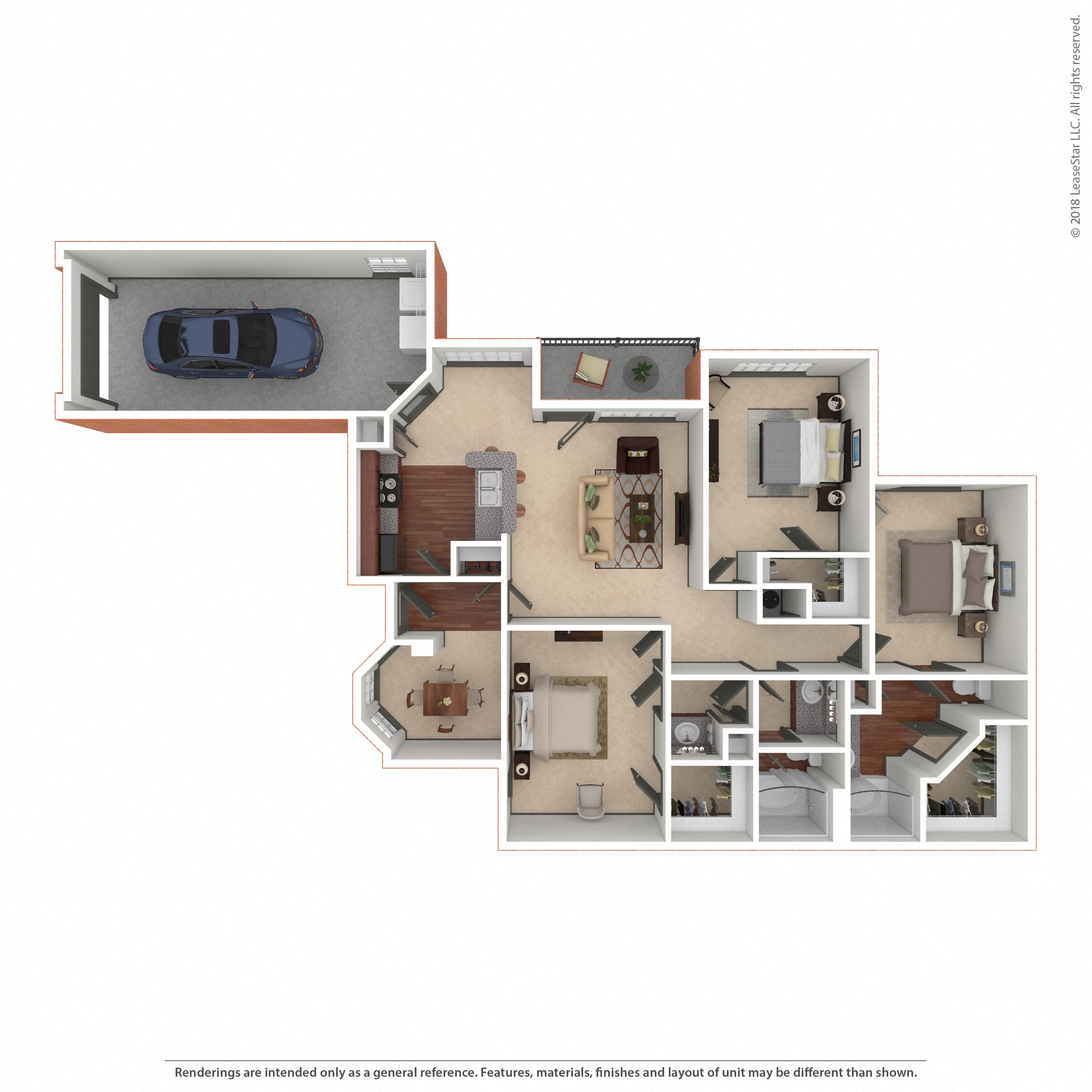 Floor plan layout diagram for 3A