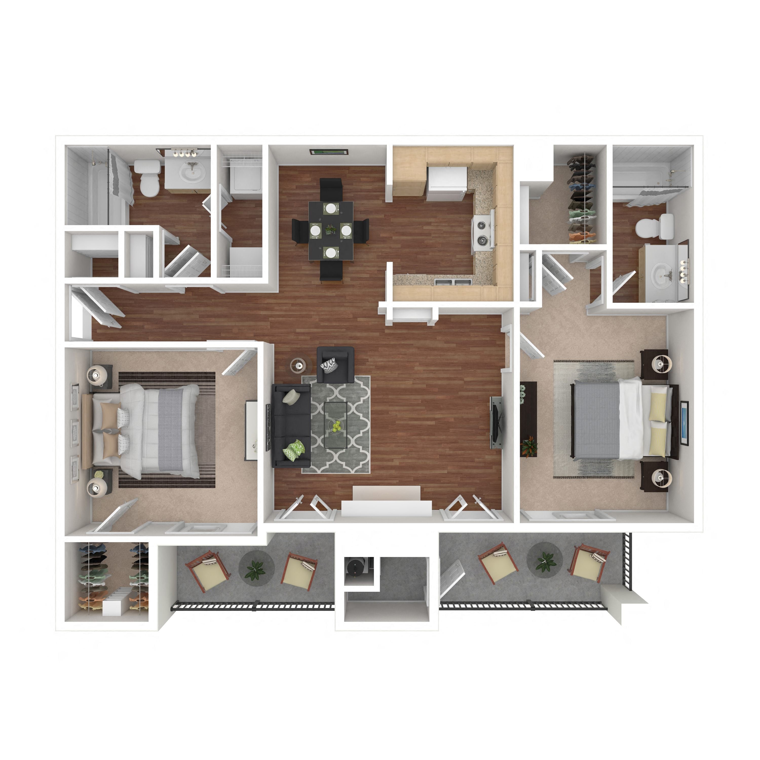 Floor plan layout diagram for 2B