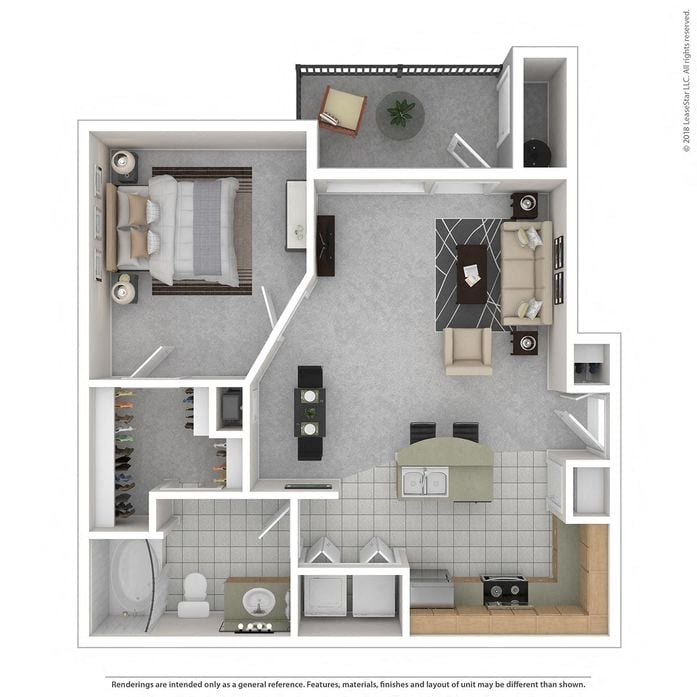 Floor plan layout diagram for 1B