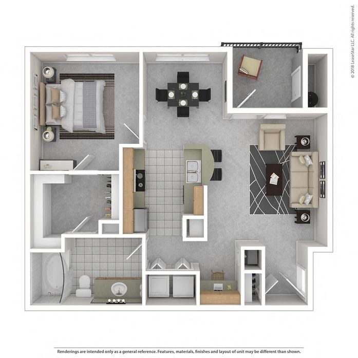 Floor plan layout diagram for 1E
