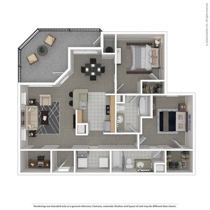 Floor plan layout diagram for 2C