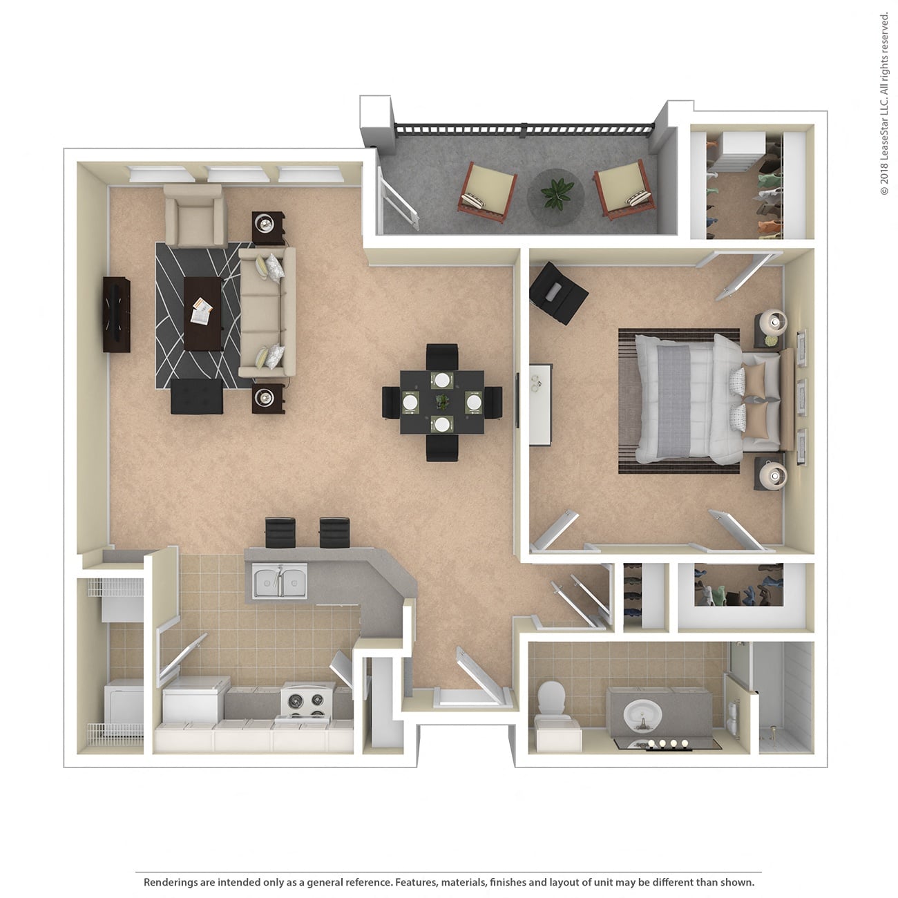 Floor plan layout diagram for 1C