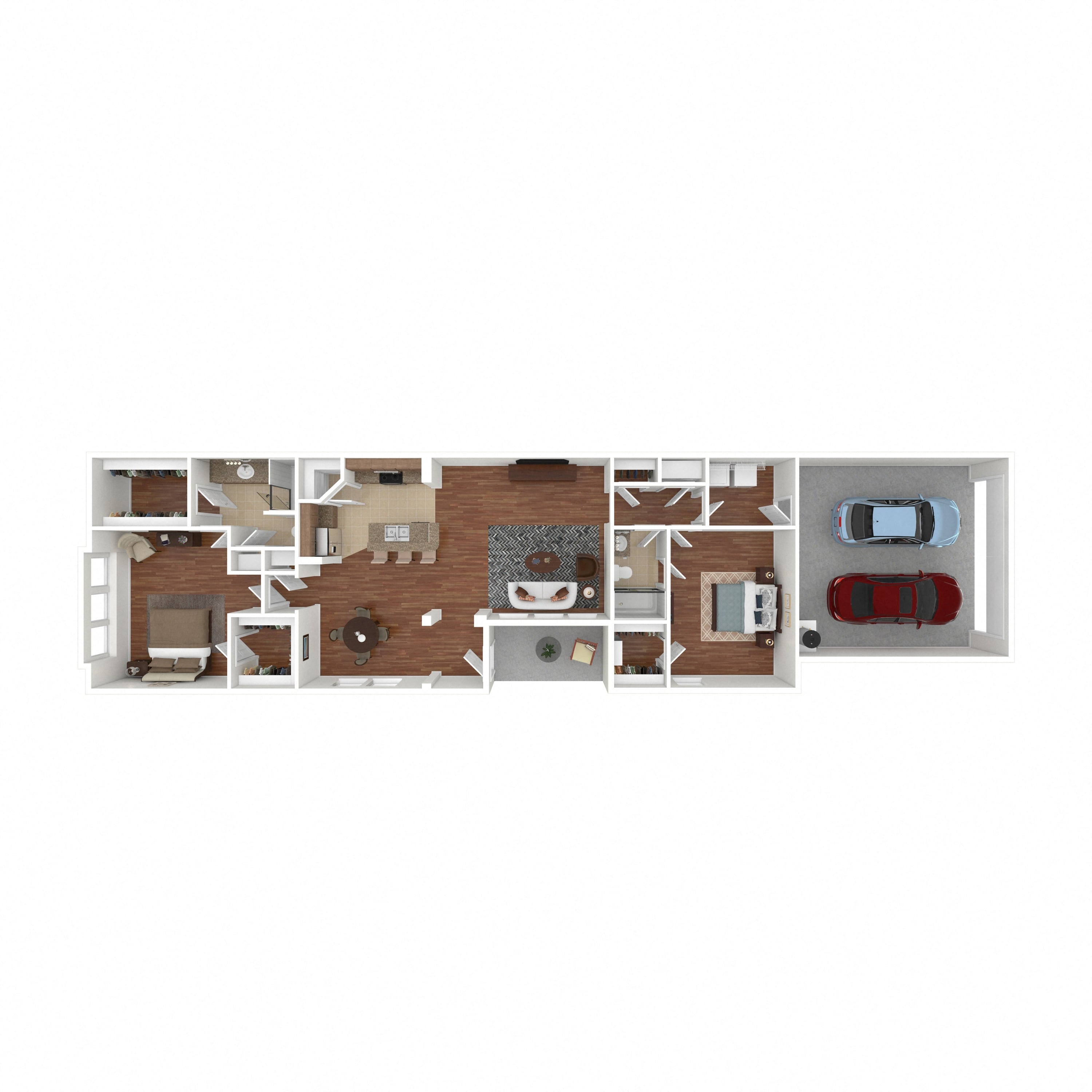 Floor plan layout diagram for 2B