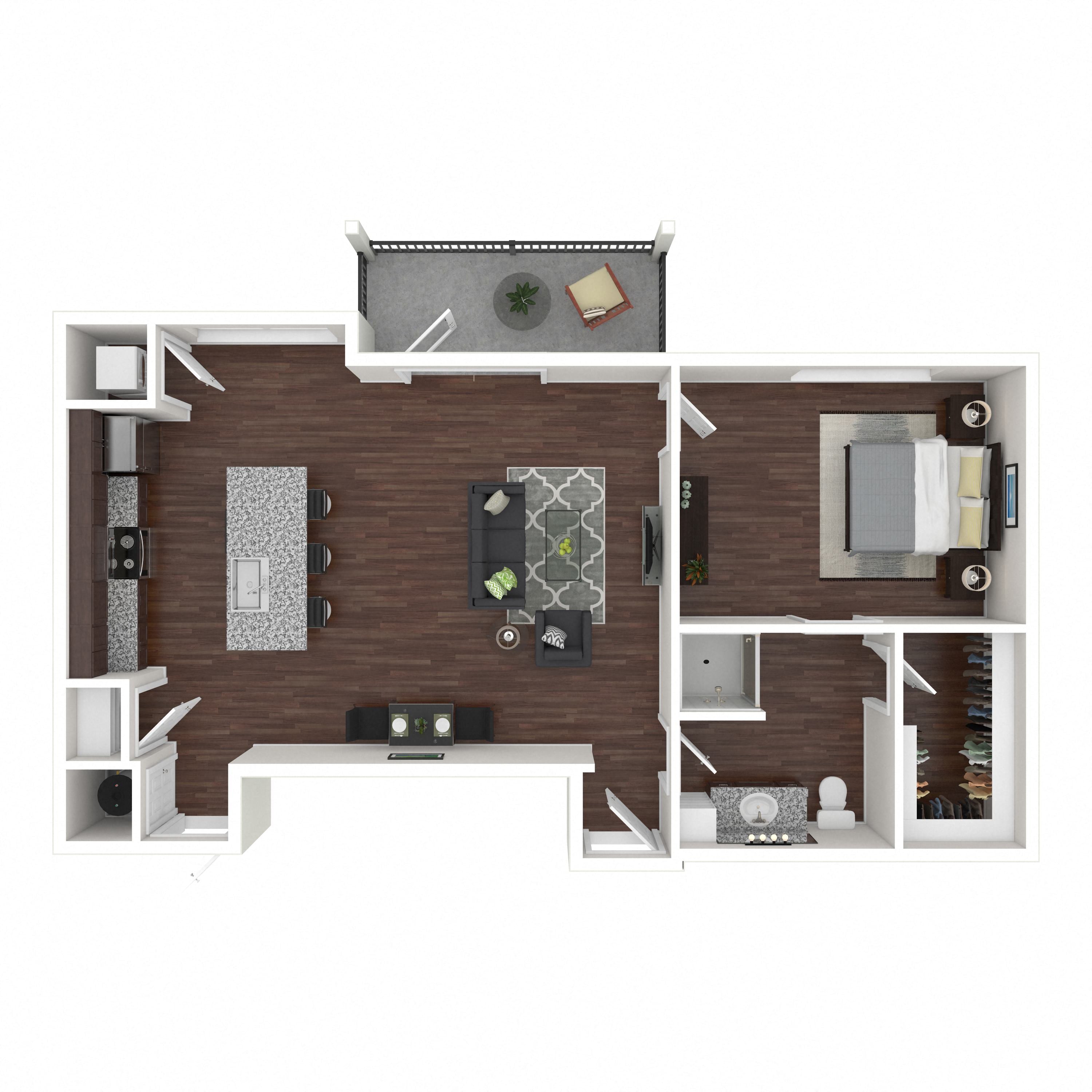 Floor plan layout diagram for 1C