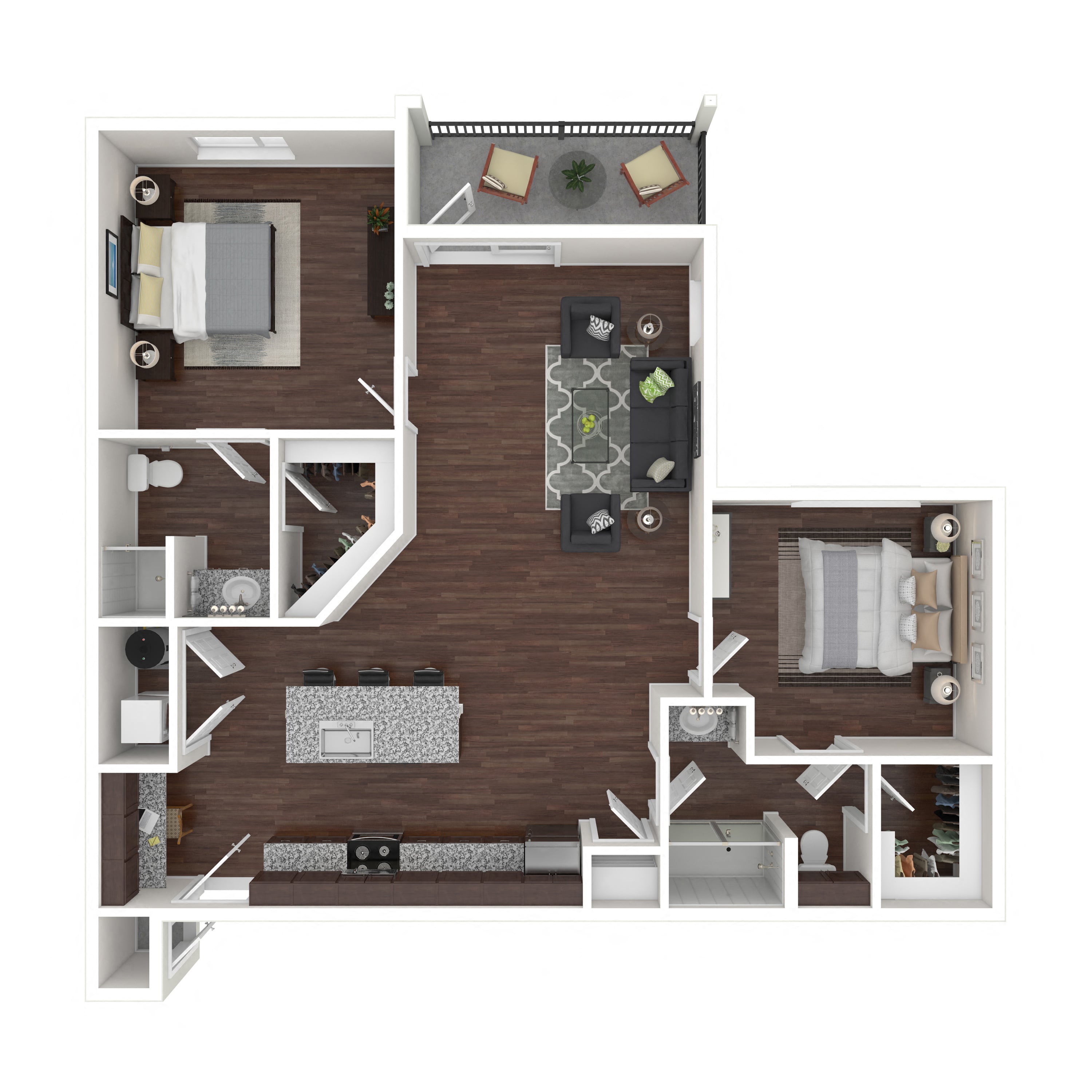 Floor plan layout diagram for 2B
