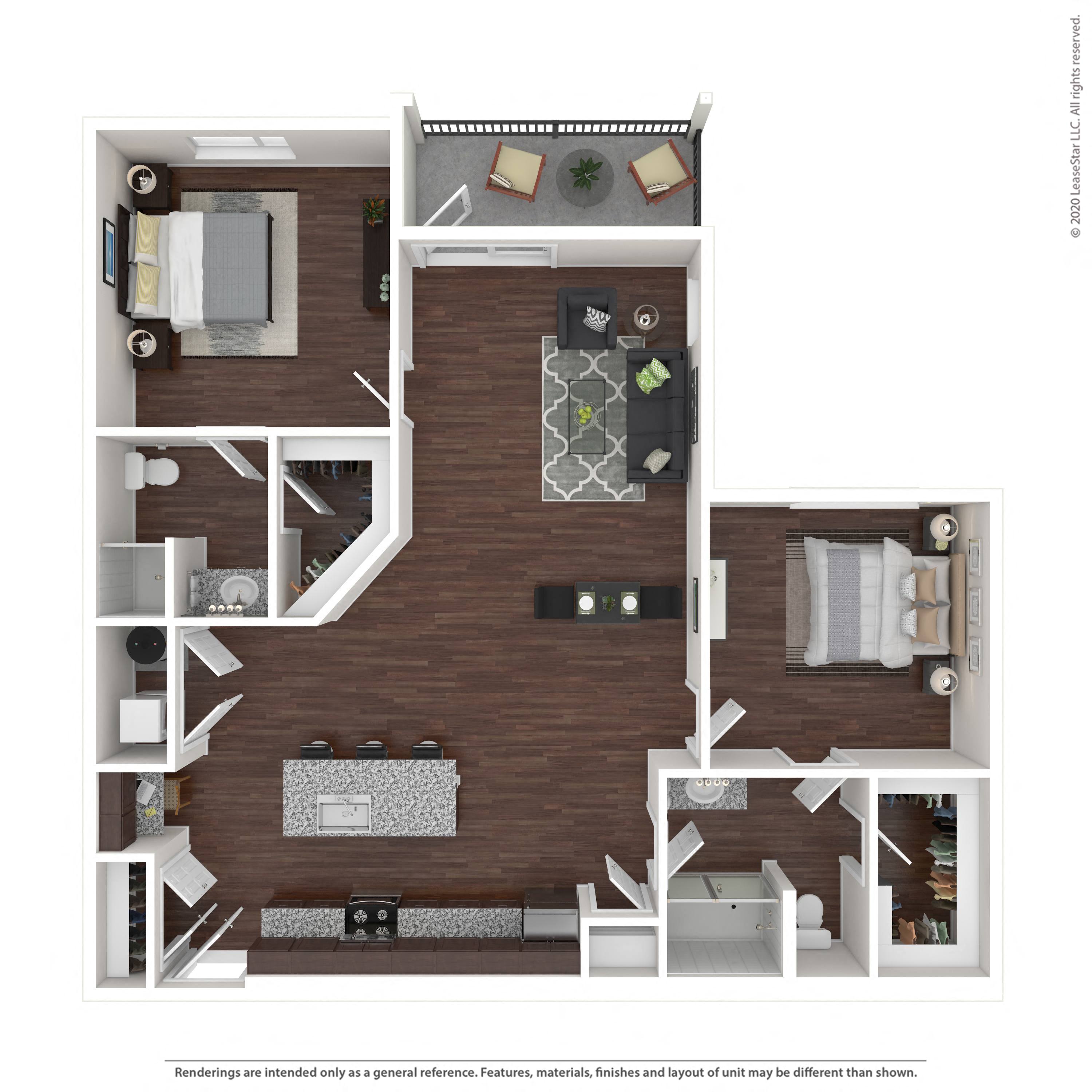 Floor plan layout diagram for 2B-Garage