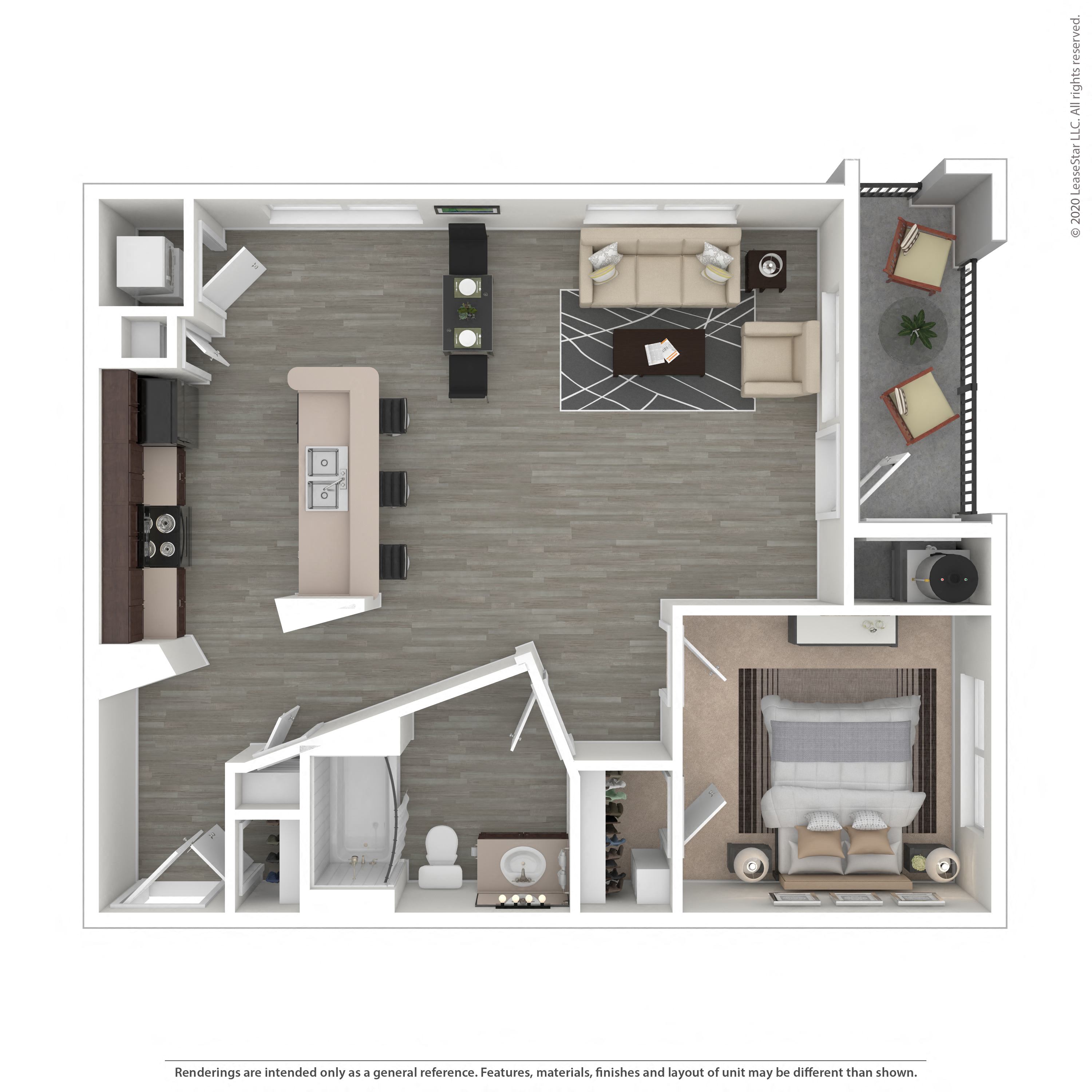 Floor plan layout diagram for 1C