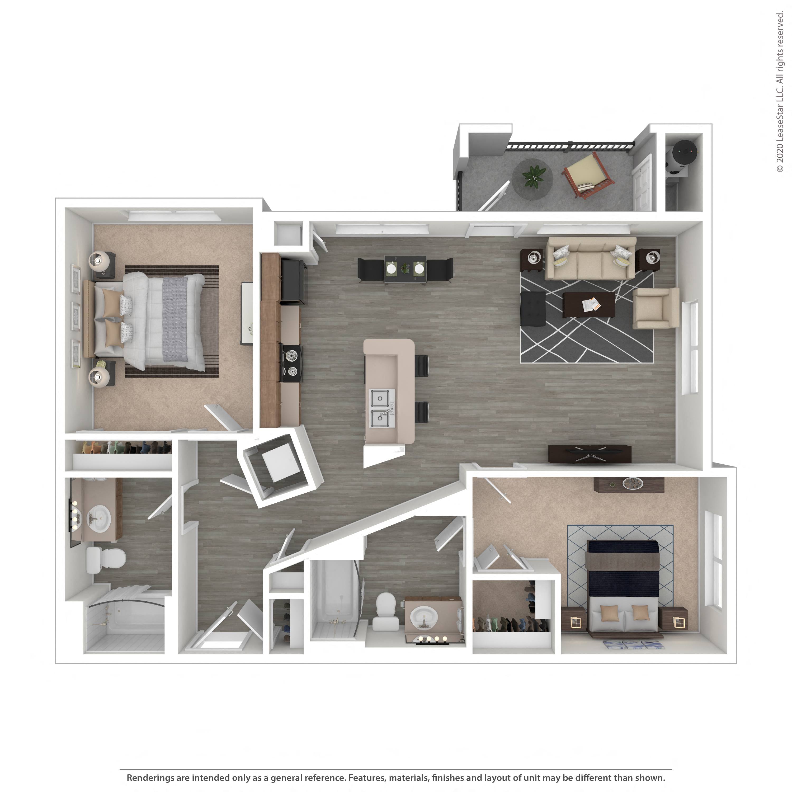 Floor plan layout diagram for 2C